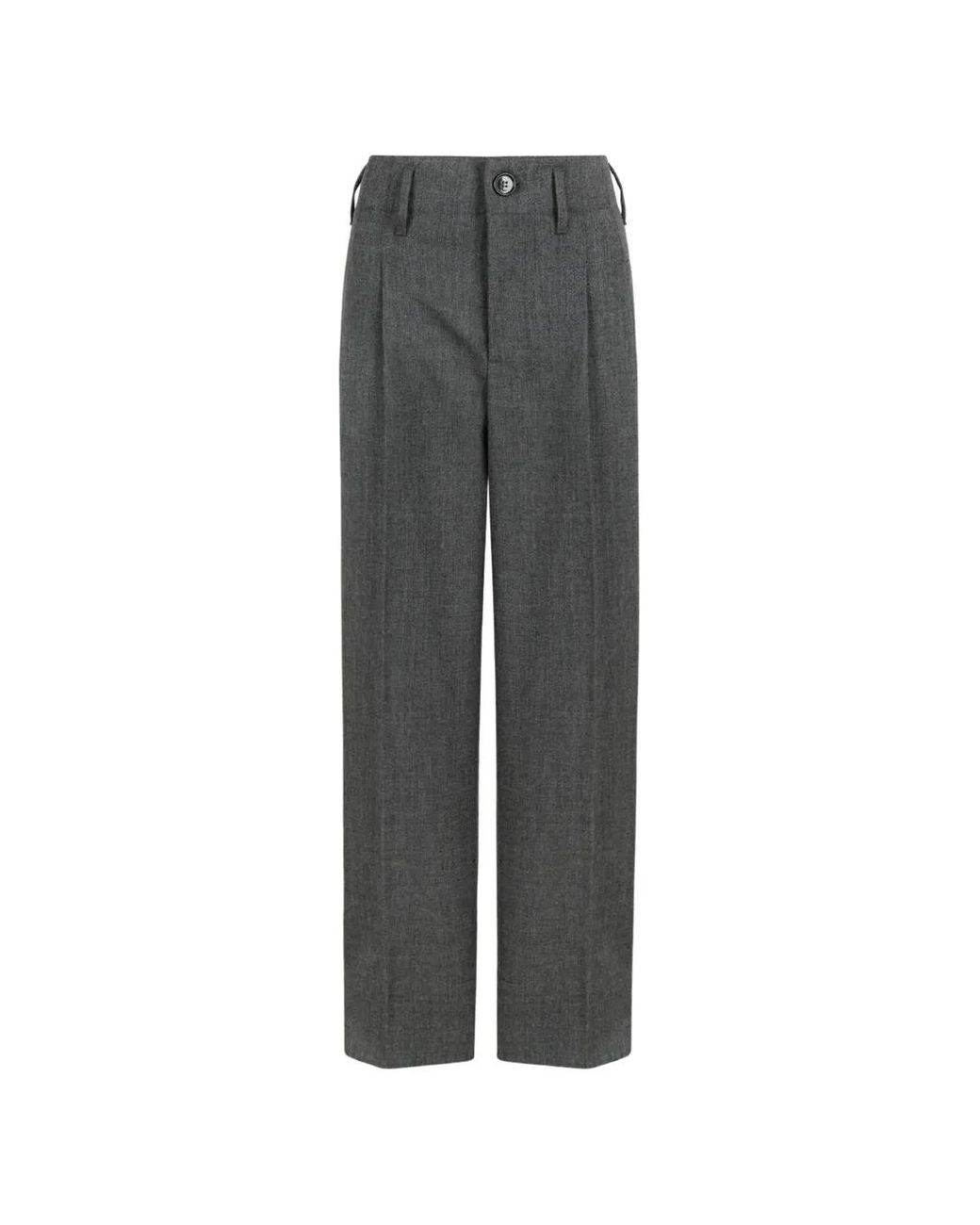 AMI Gray Pleated Tailored Trousers