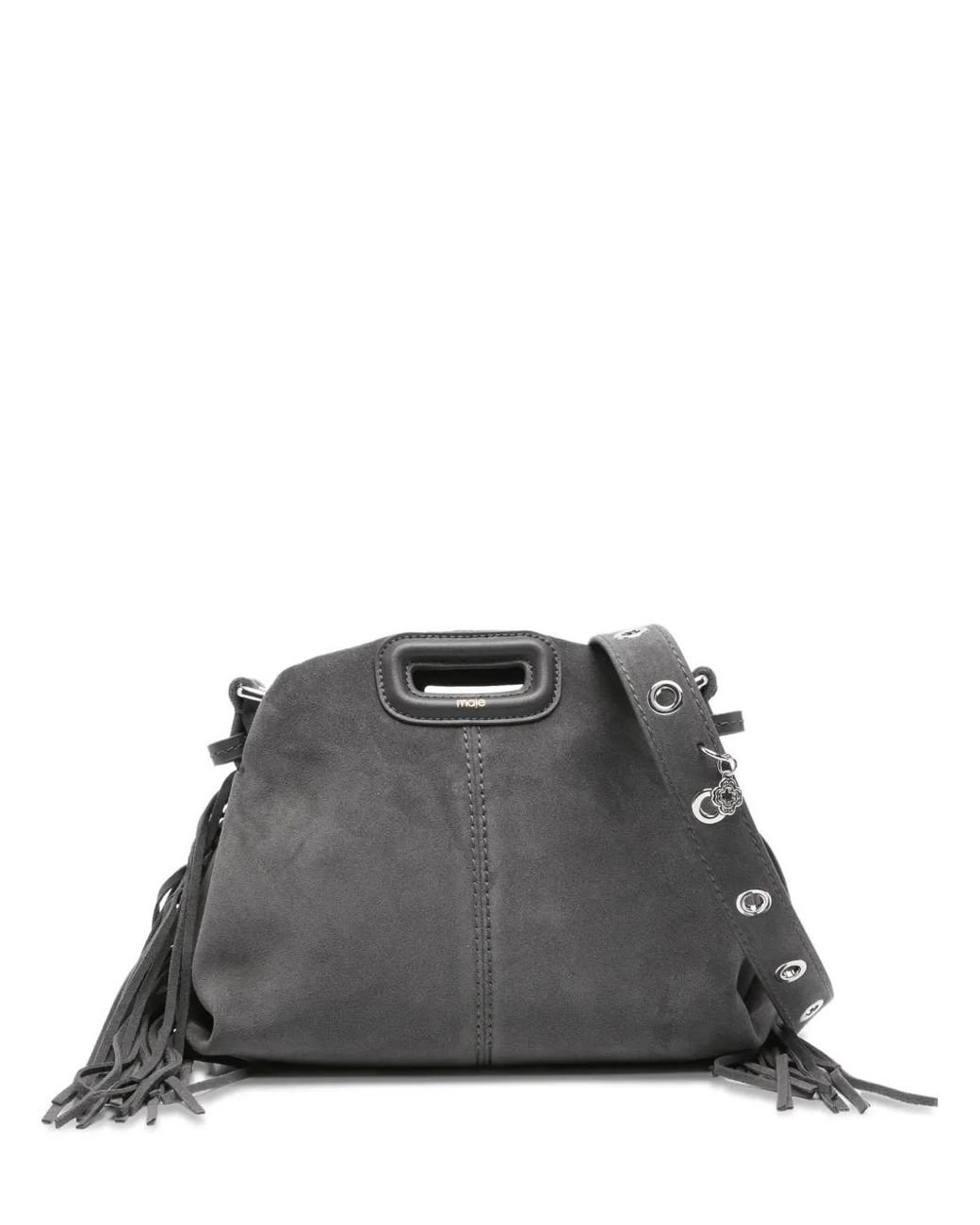 Maje Black Miss M Fringe Mini Bag