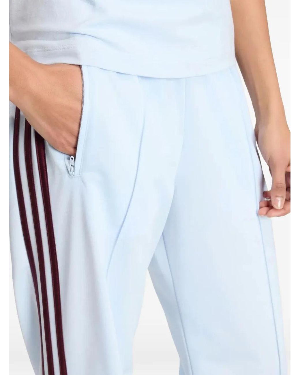 Adidas Blue Firebird Side-Stripe Track Trousers