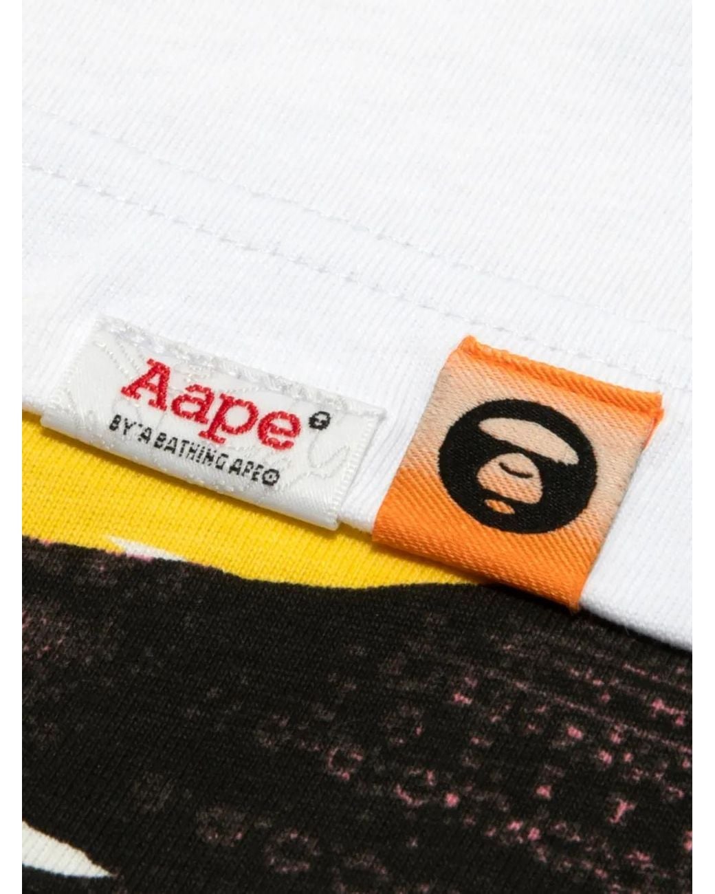 Aape By A Bathing Ape White Patch Trim T-Shirt for men