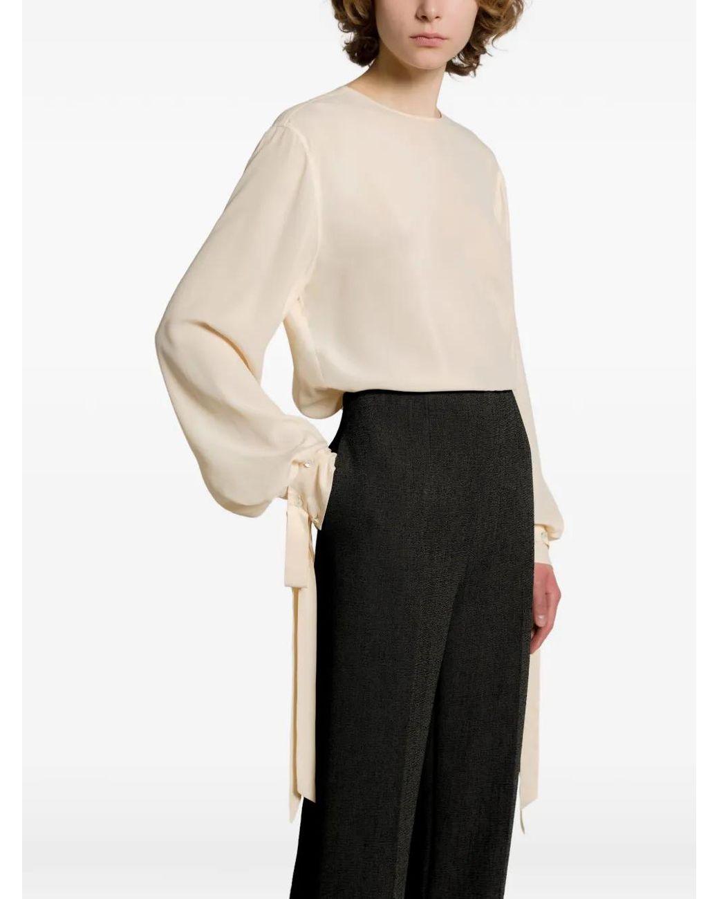Alberta Ferretti Black Pressed-Crease Tailored Trousers