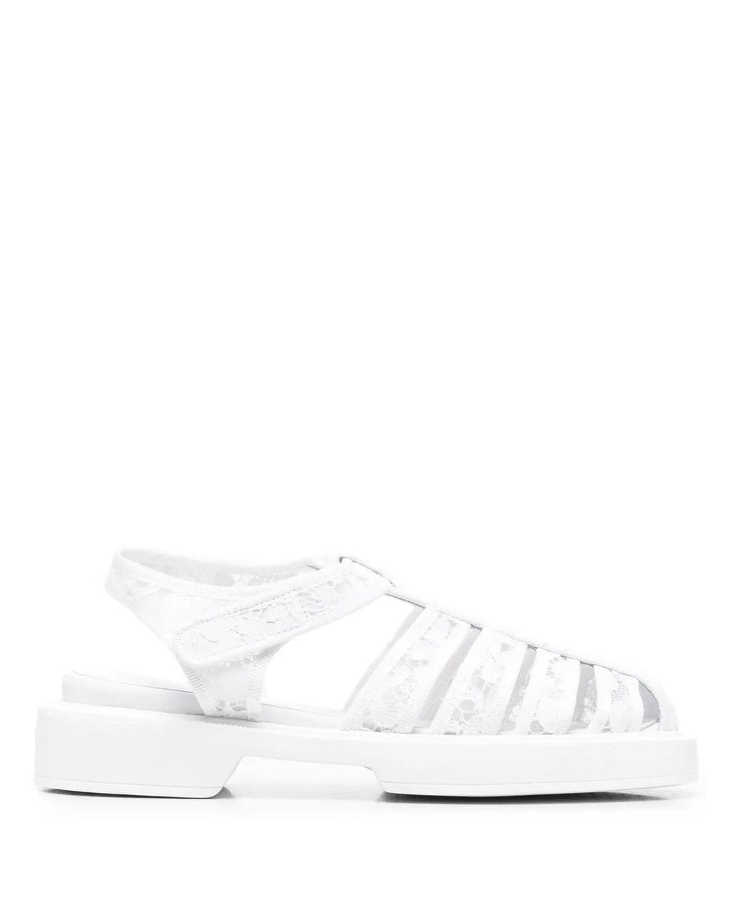 Le Silla White Fisherman Lace Sandals