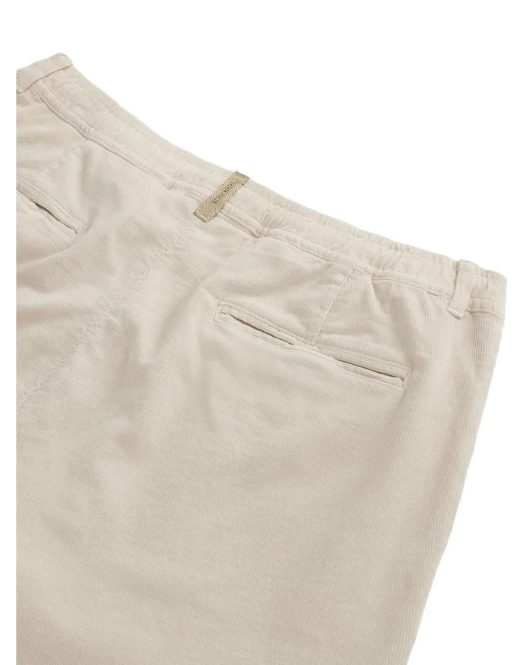 Woolrich White Pleated Drawstring Trousers for men