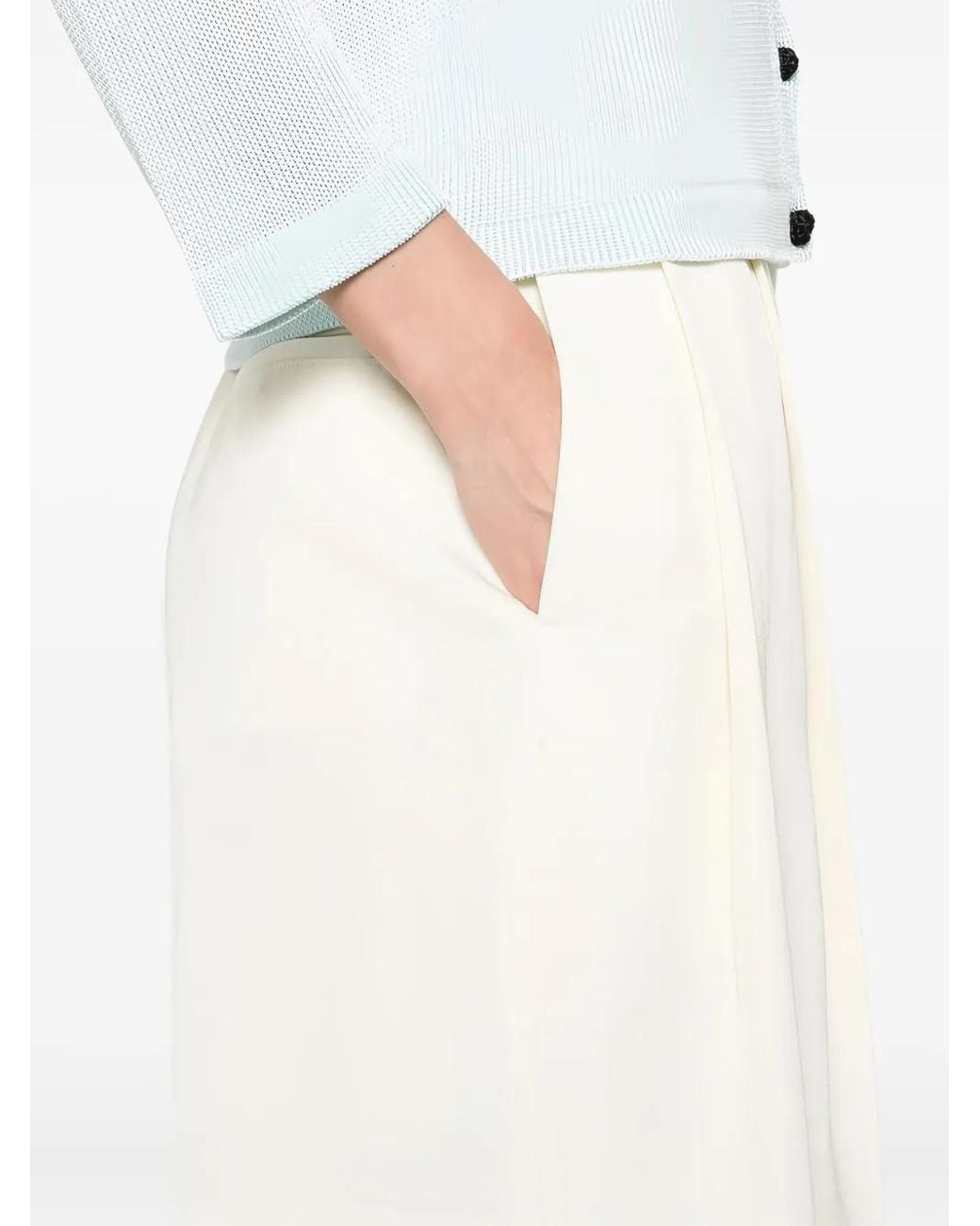 Jil Sander White Concealed Fastening Trousers