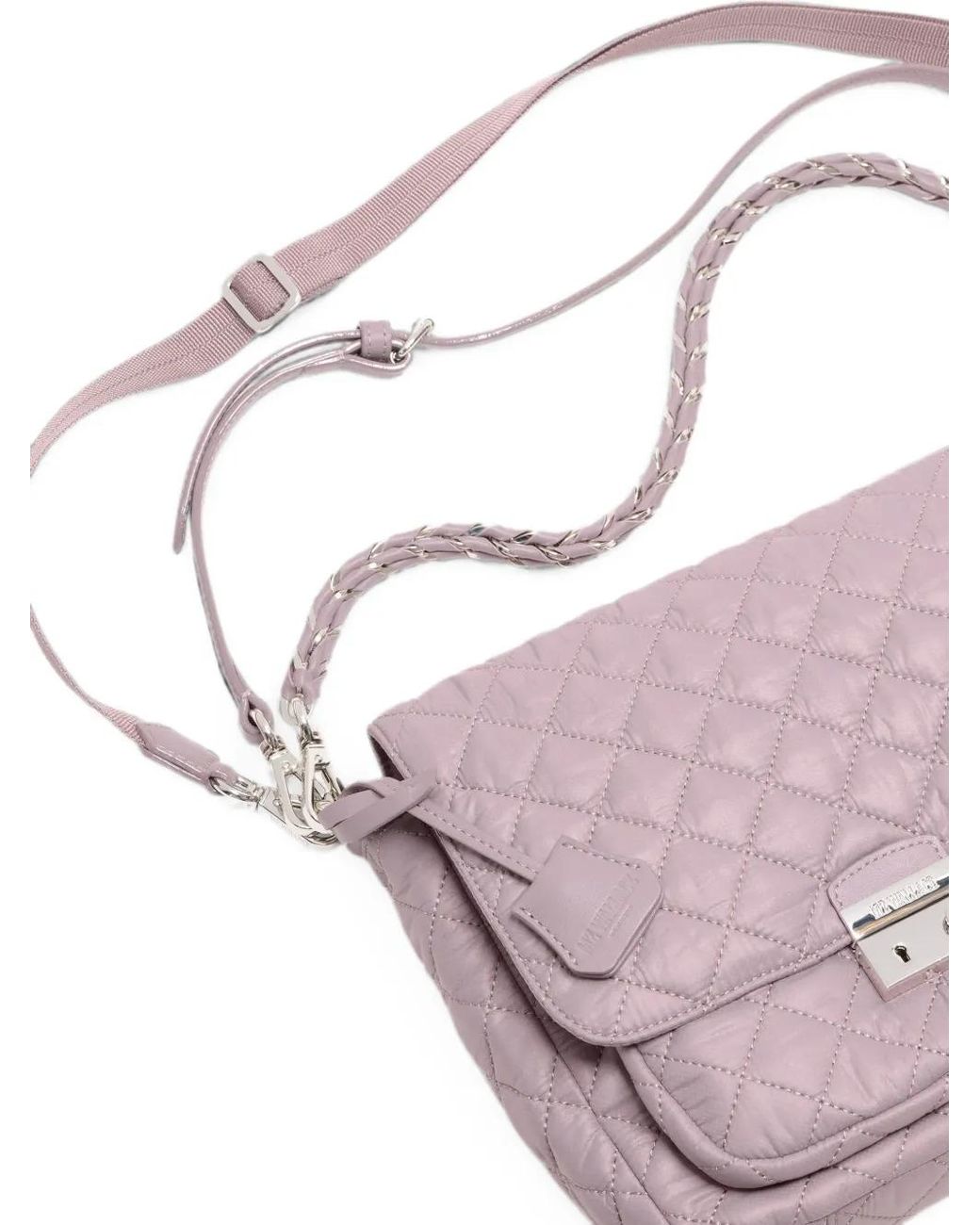 MZ Wallace Pink Medium Crosby Diamond-Quilted Crossbody Bag