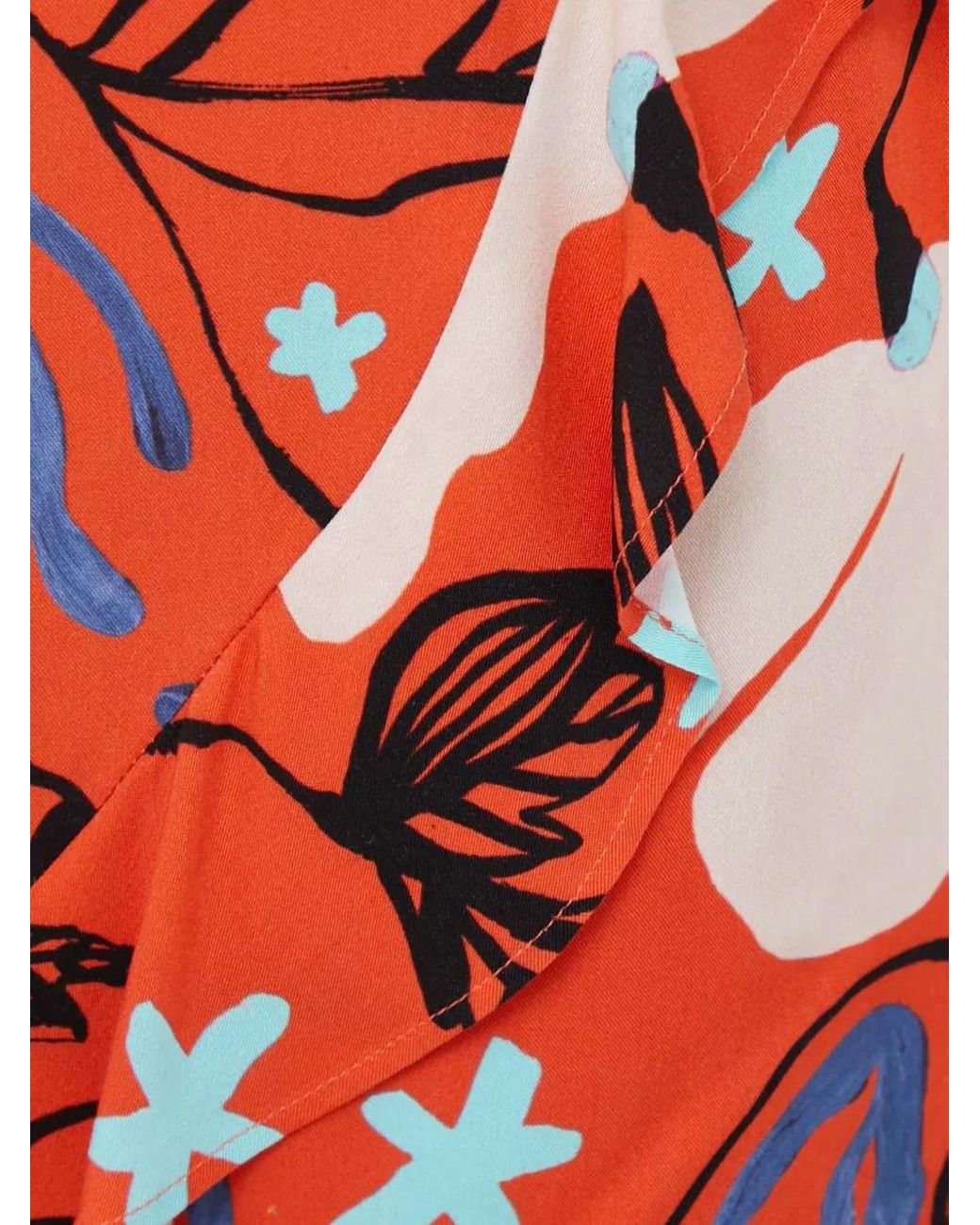 Paul Smith Red Ruffled Floral Mini Skirt