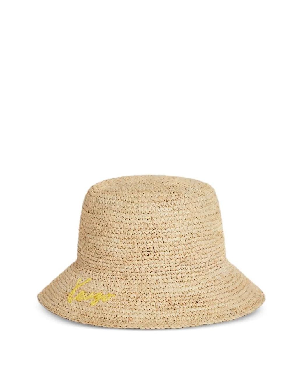 KENZO Natural Signature-Weaved Raffia Bucket Hat for men