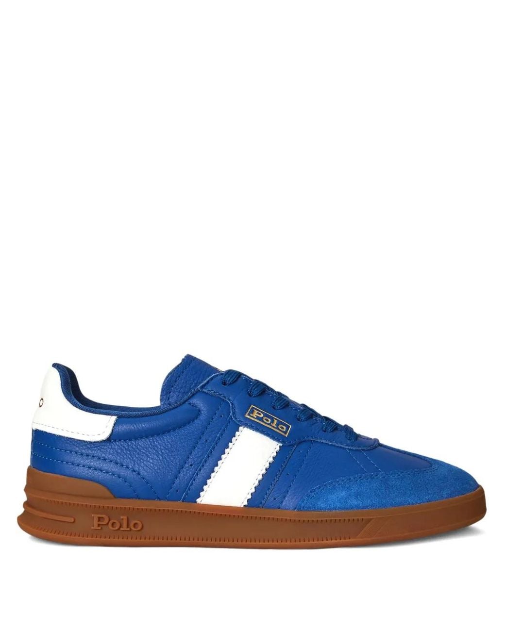 Polo Ralph Lauren Blue Heritage Aera Suede Leather Sneakers