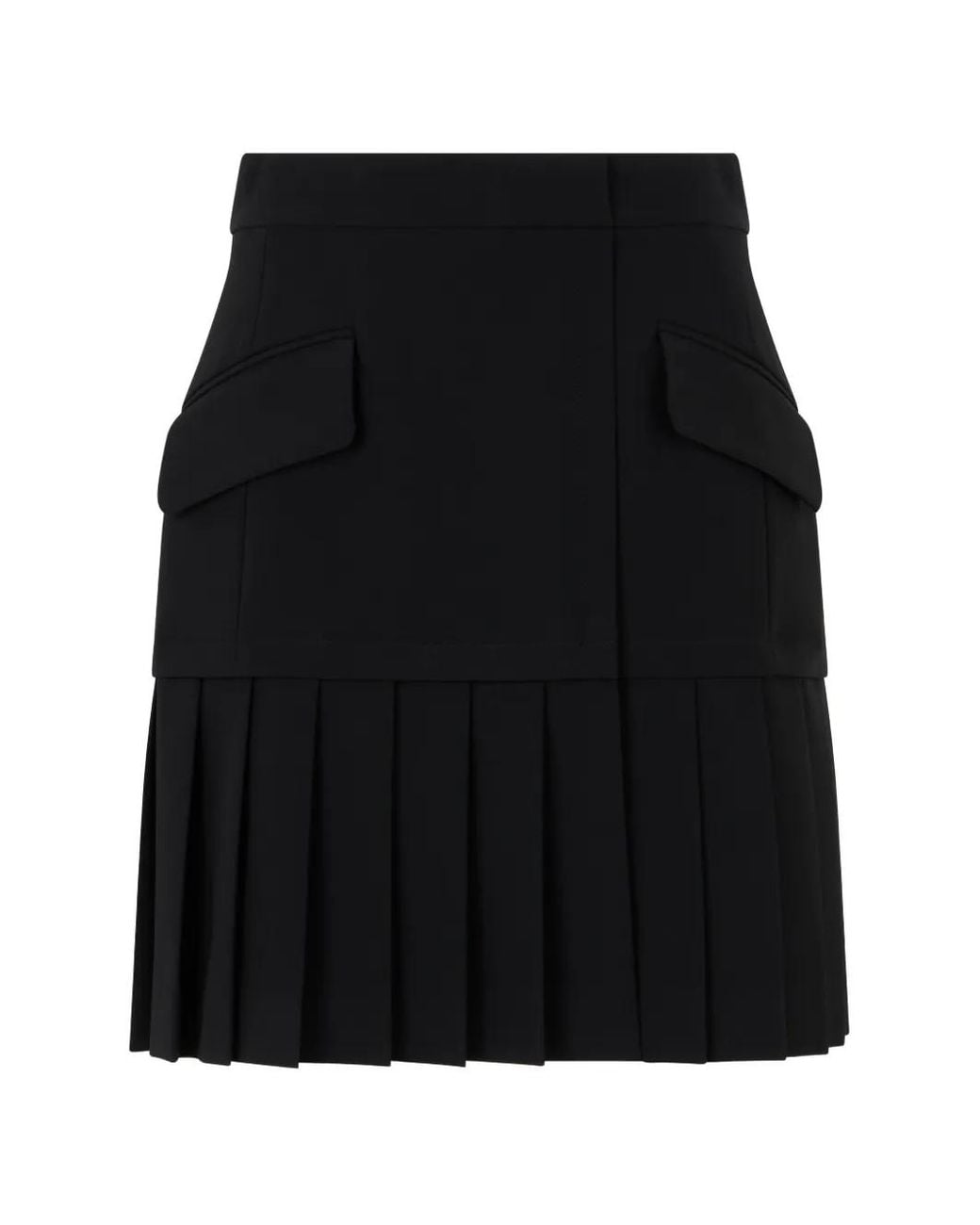 Moschino Black Pleated Flap-Pocket Mini Skirt