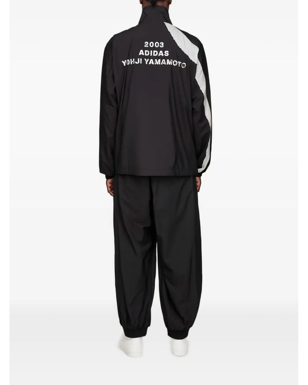 Y-3 Black Raw Edge 3 Stripes Nylon Shell Jacket for men