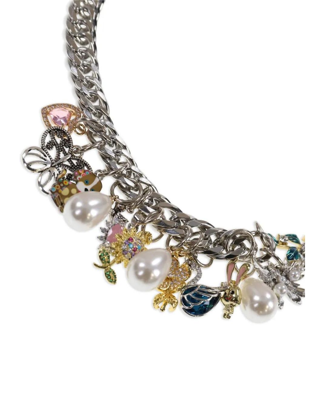 Chopova Lowena Metallic Knuckles Multi-Charm Necklace