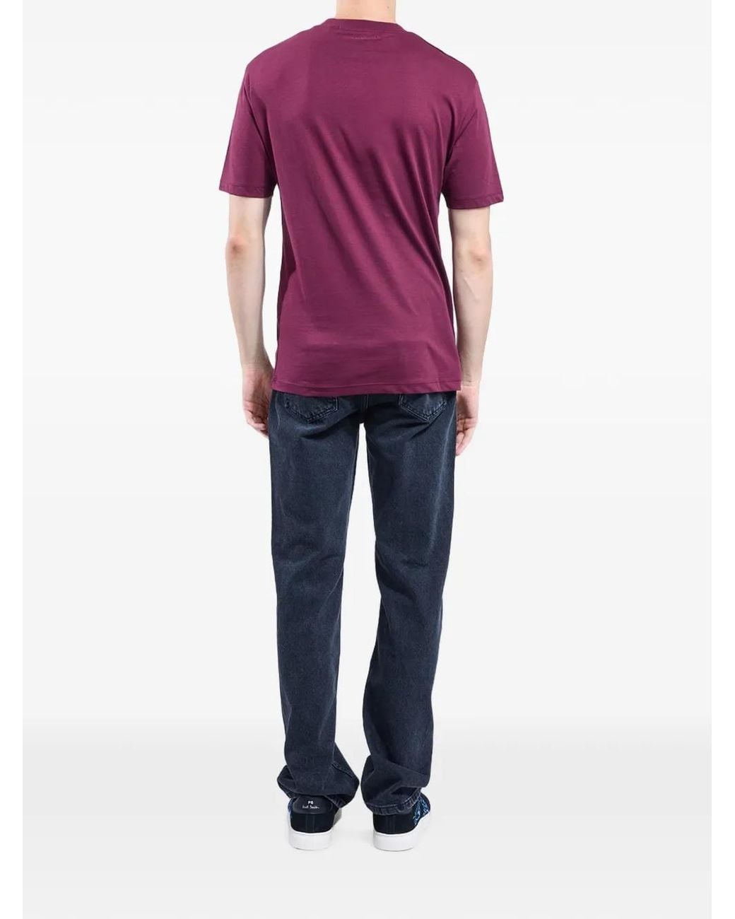 Karl Lagerfeld Purple Logo-Print Cotton T-Shirt for men