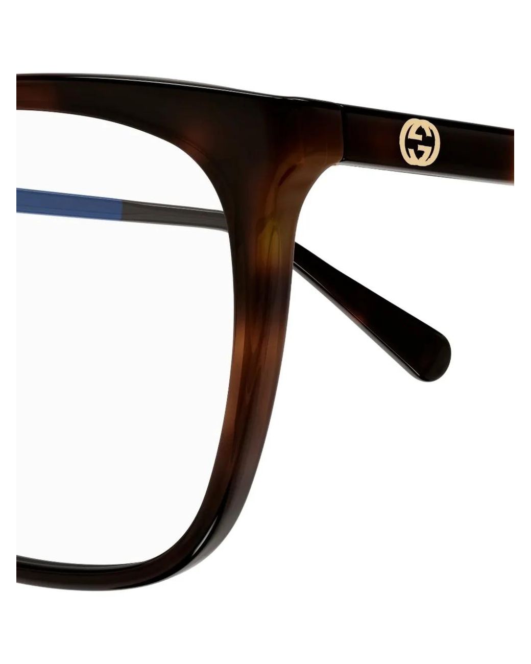 Gucci Brown Rectangle-Frame Glasses