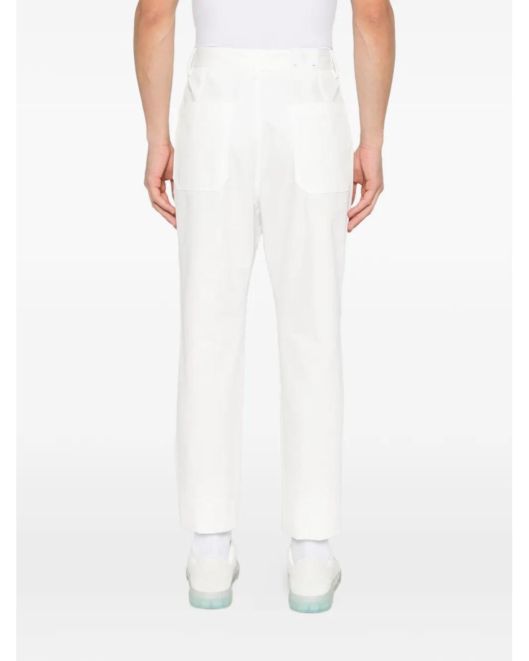 Eleventy White Pleated Trousers for men