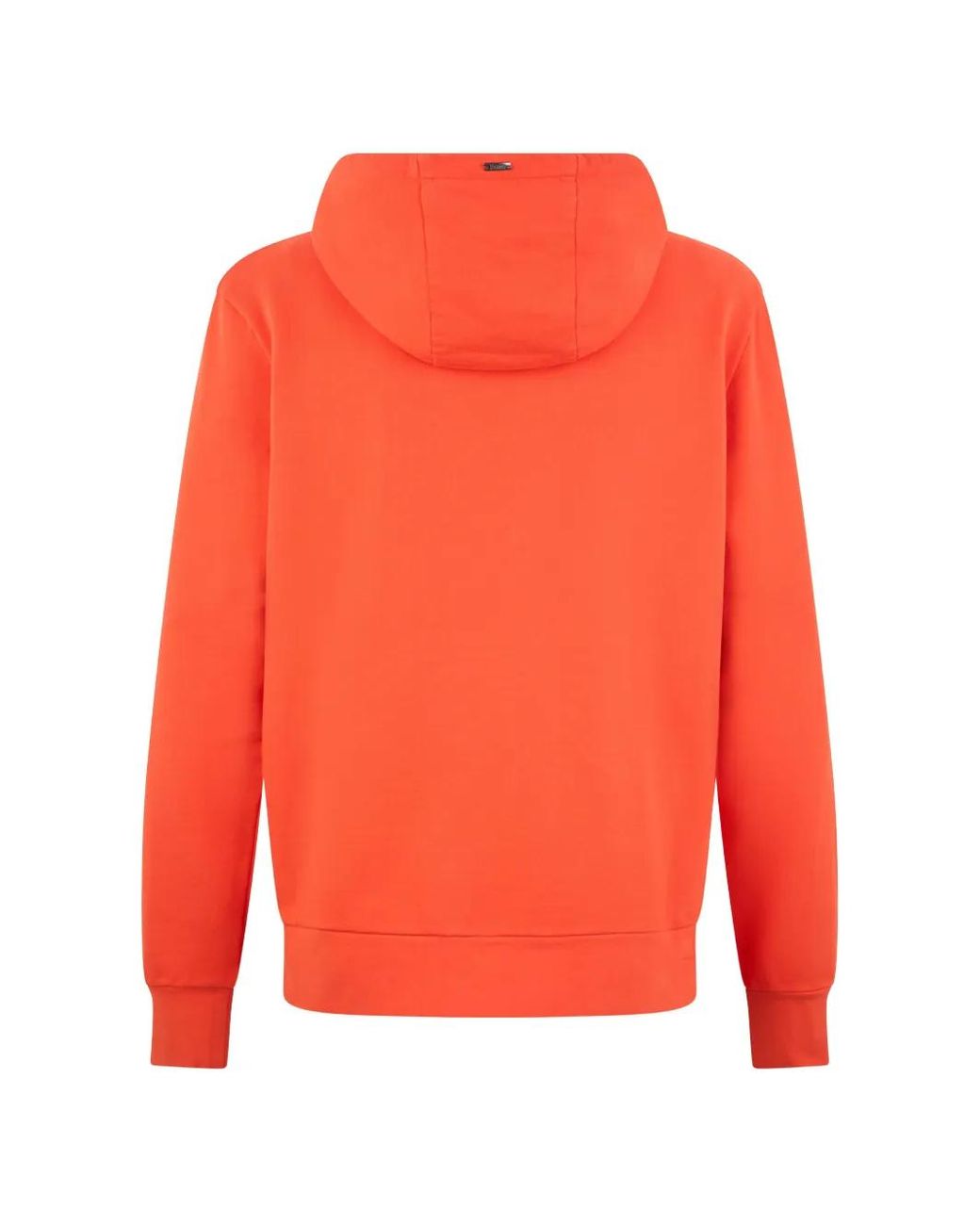 Herno Orange Logo-Patch Hoodie for men