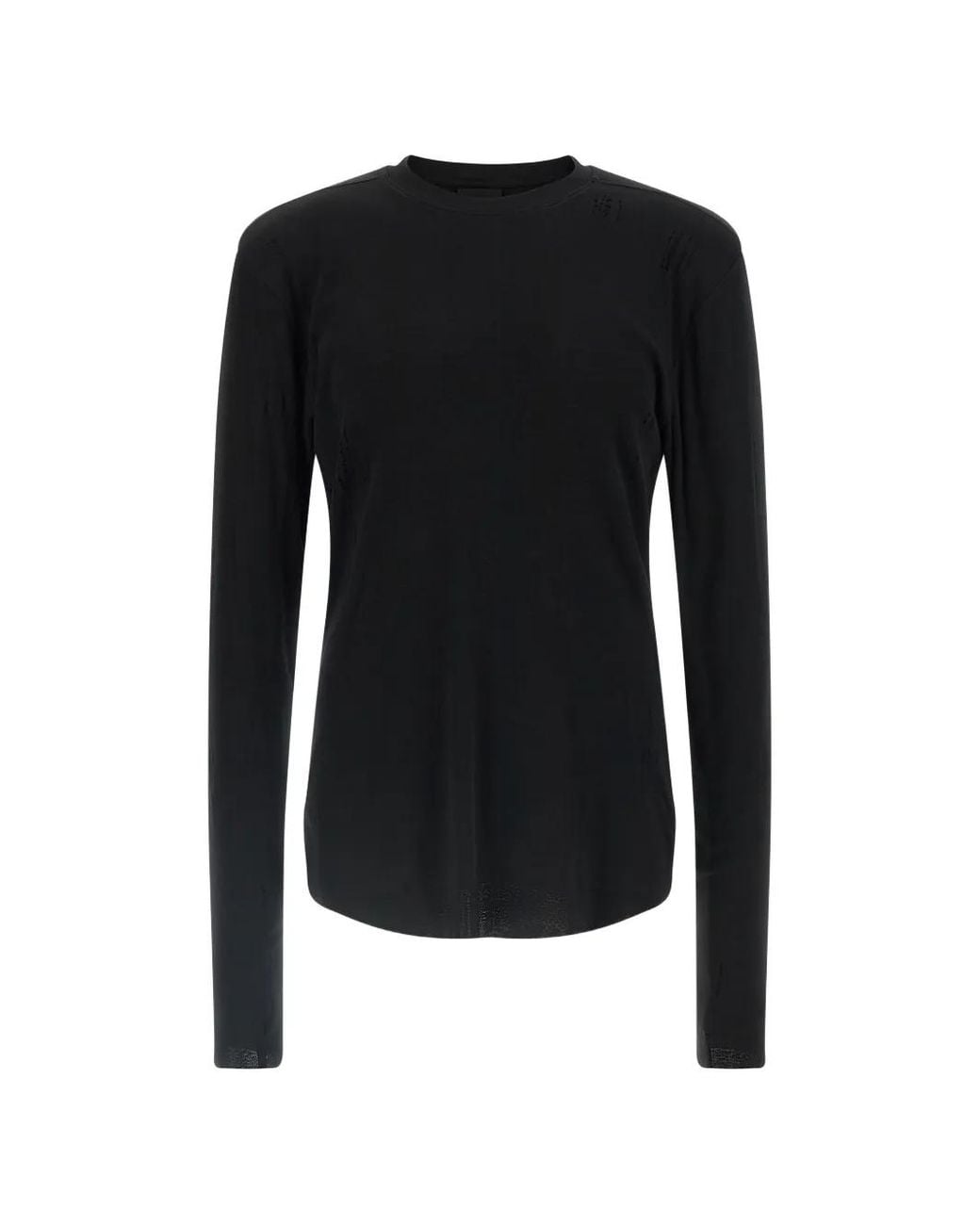 Thom Krom Black M Ts 969 Distressed Double-Layer T-Shirt for men