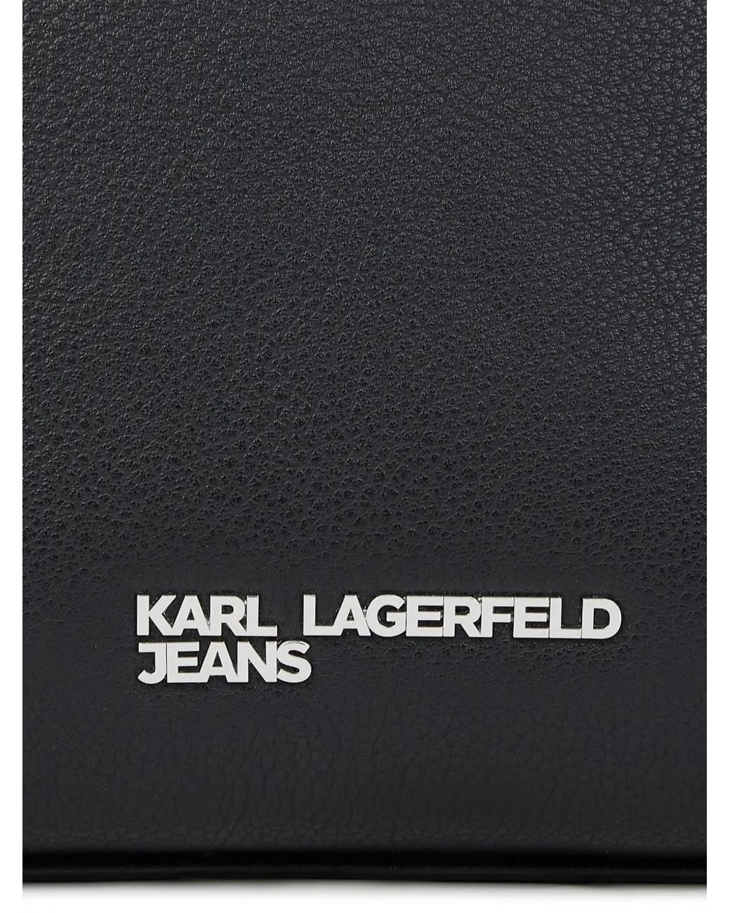 Karl Lagerfeld Black Mini Logo-Print Tote Bag