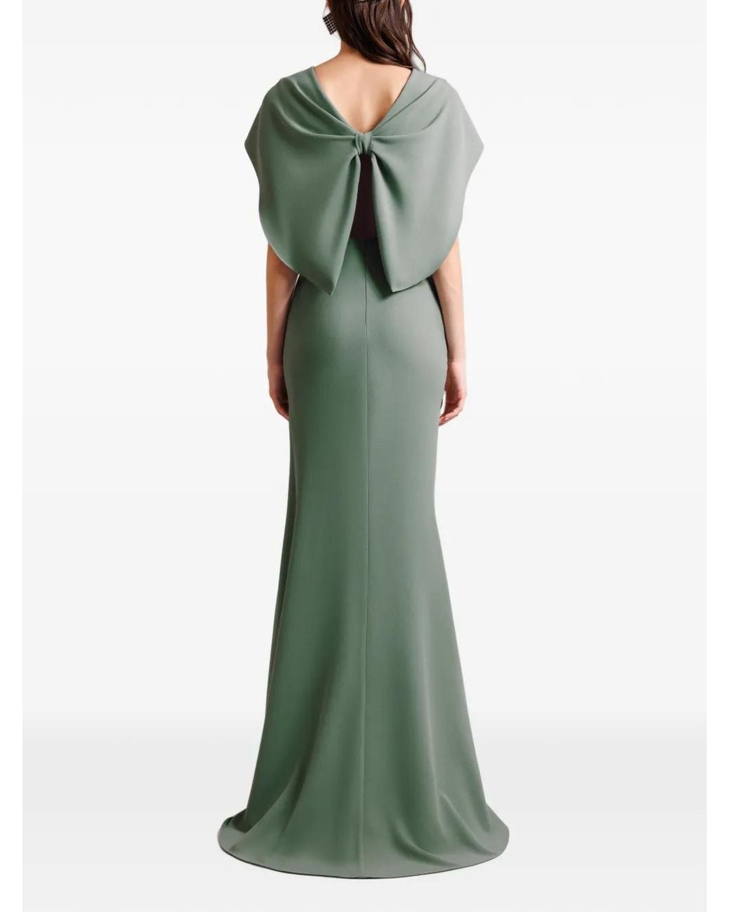 Gemy Maalouf Green Draped Maxi Dress