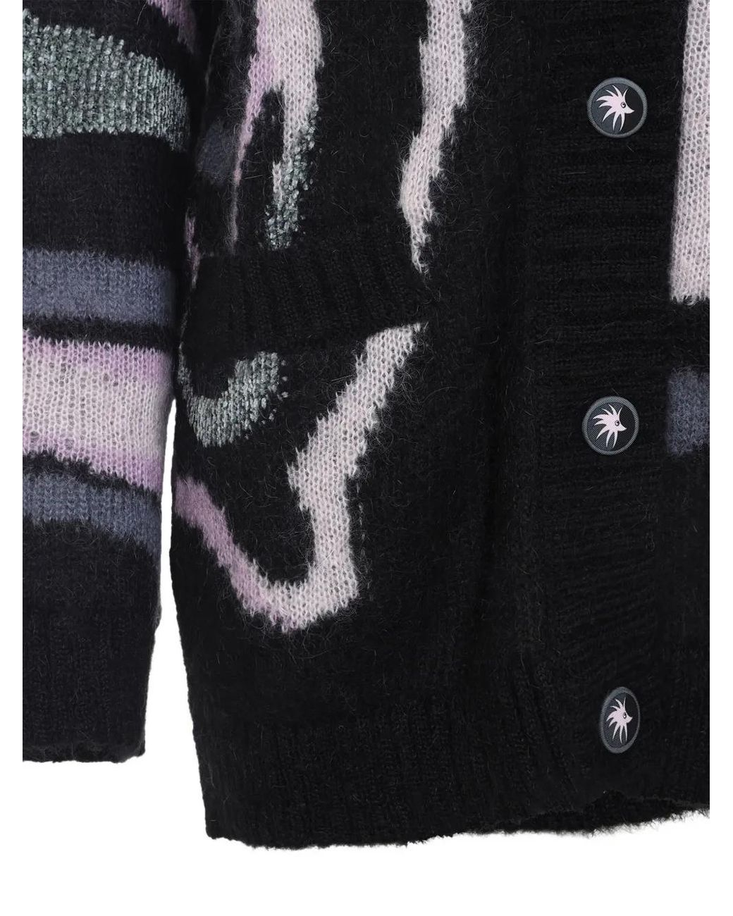 Emilio Pucci Black Oversized Cardigan With Marmo Inlay