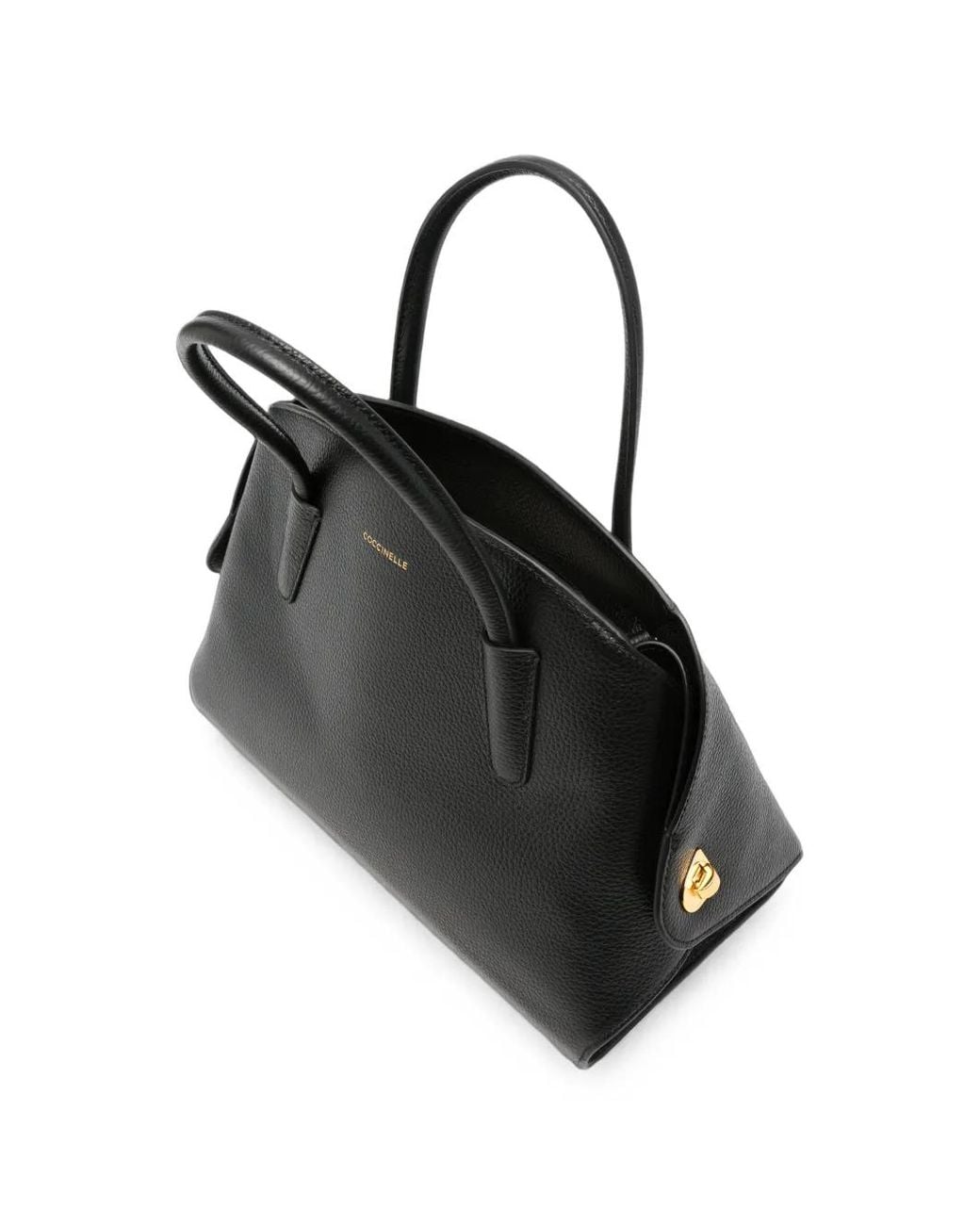 Coccinelle Black Tylde Grained Leather Shoulder Bag