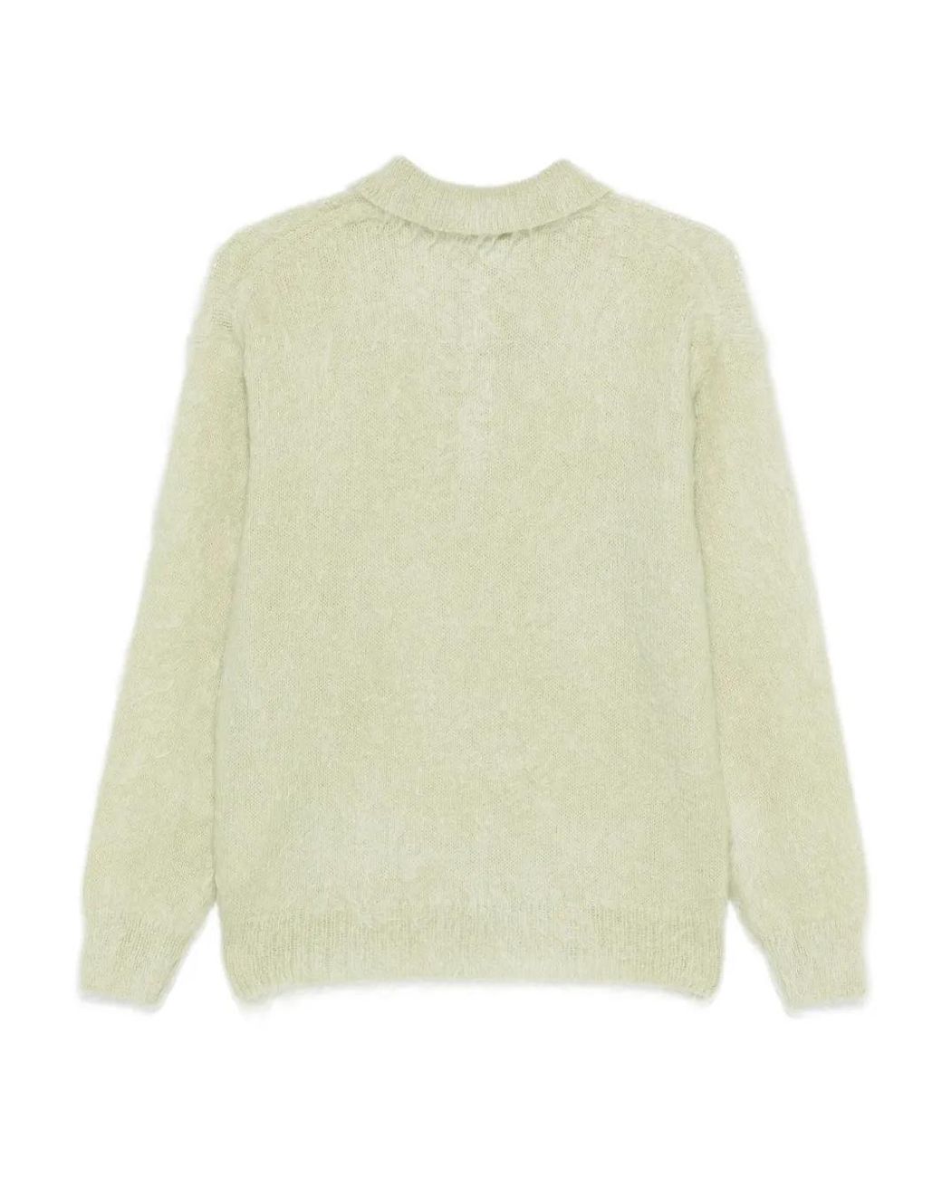 Auralee White Button-Up Sweater for men