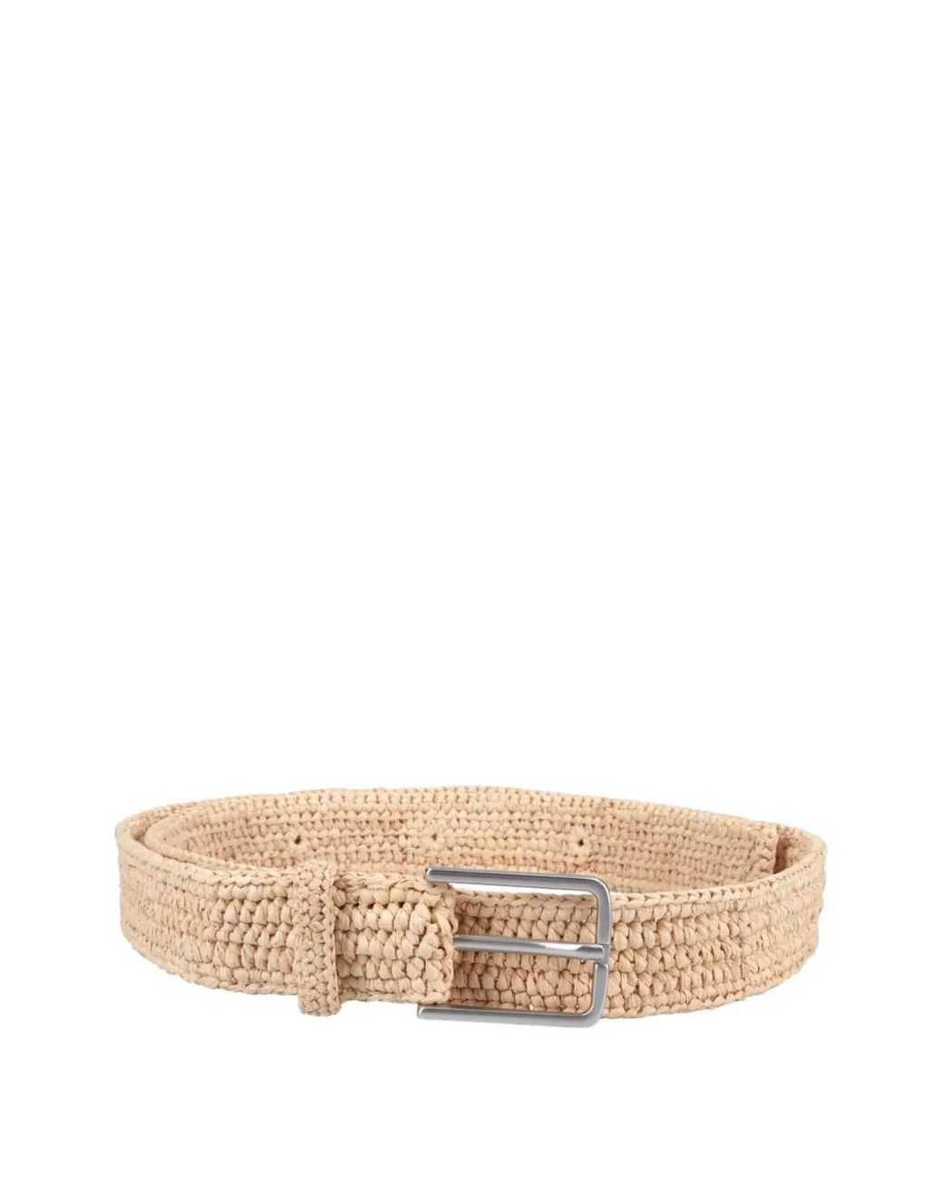 Maison Kitsuné Natural Ceinture En Raphia Tressé