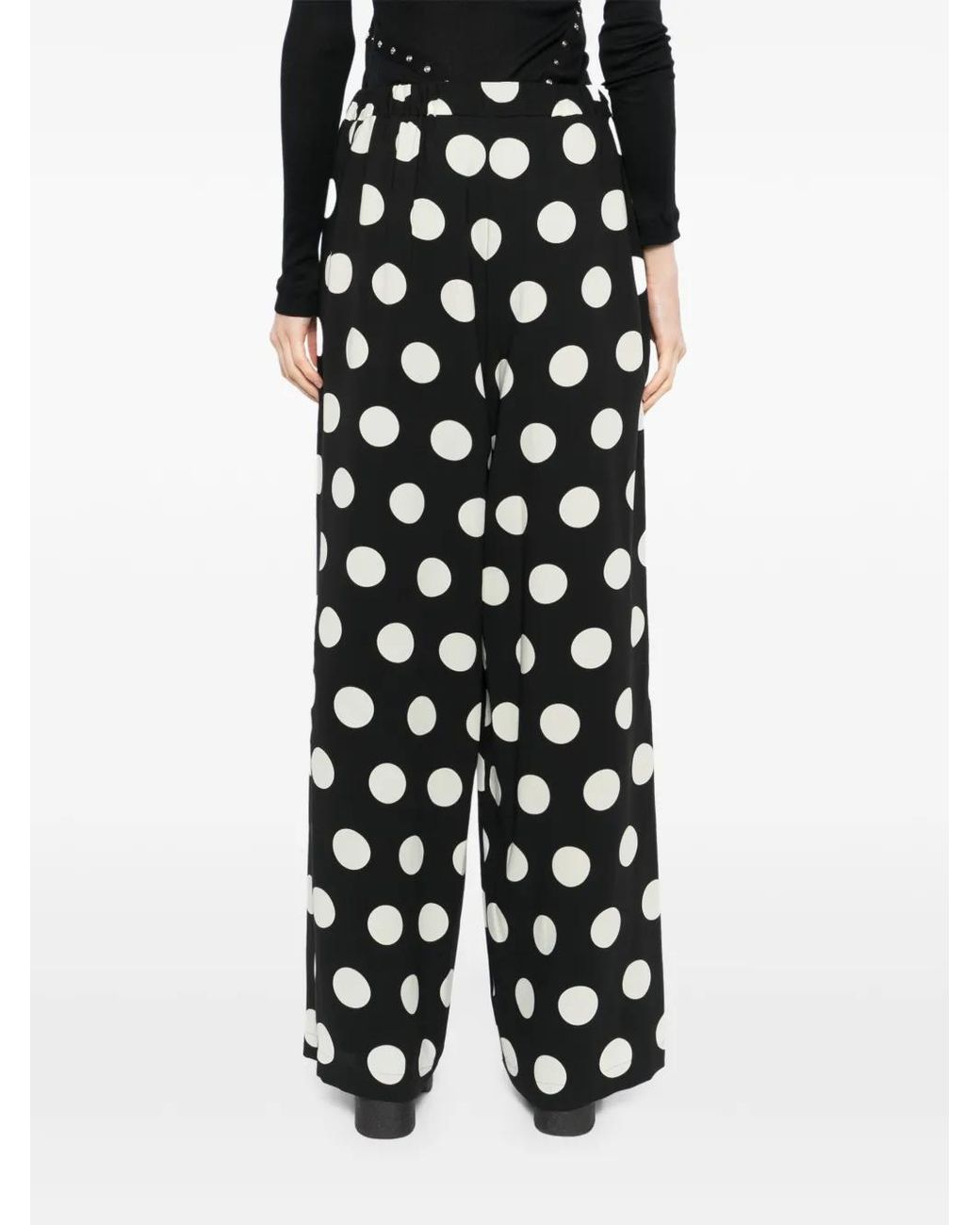 Junya Watanabe White Polka-Dot Wide-Leg Trousers