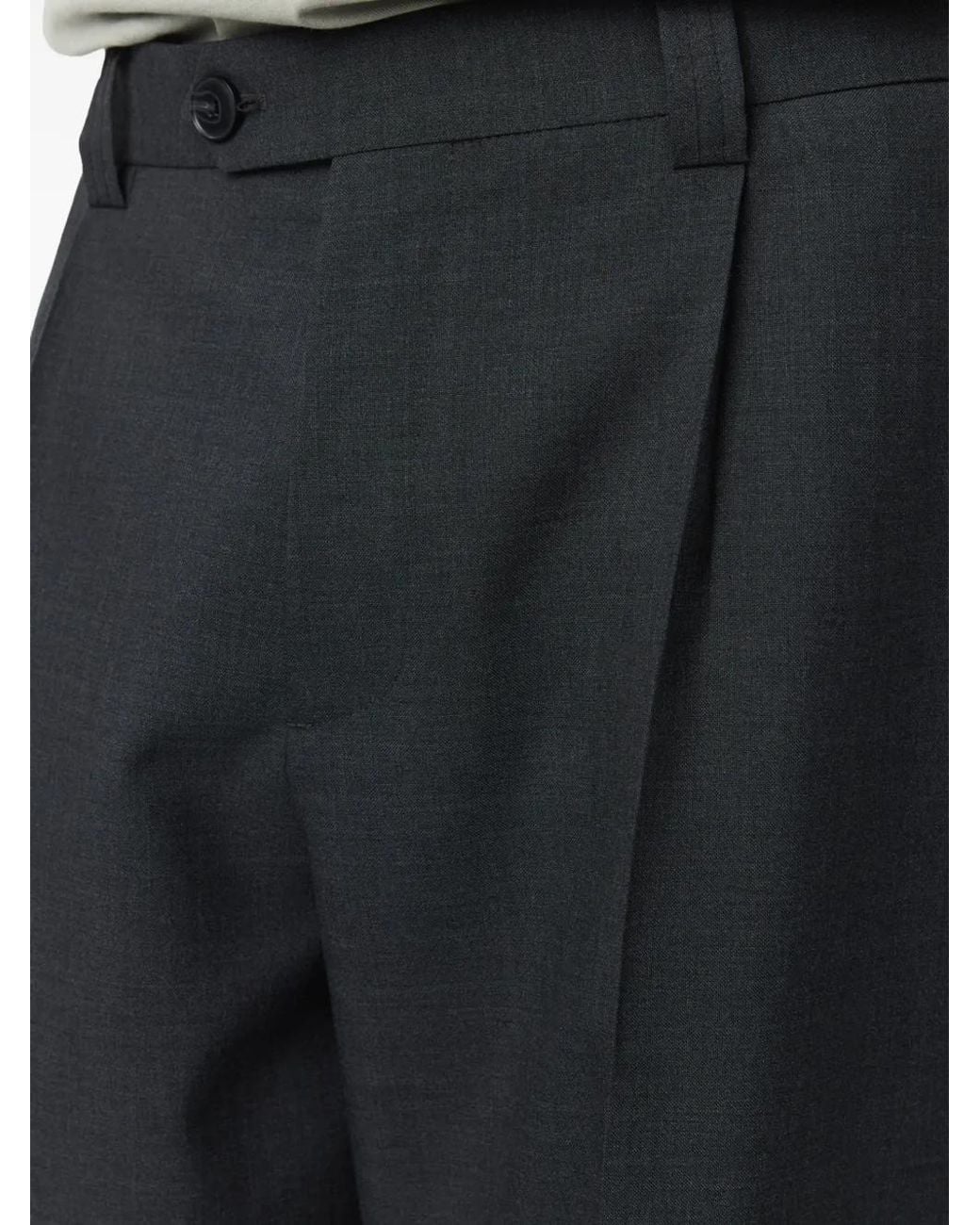 mfpen Black Service Pleated Trousers for men