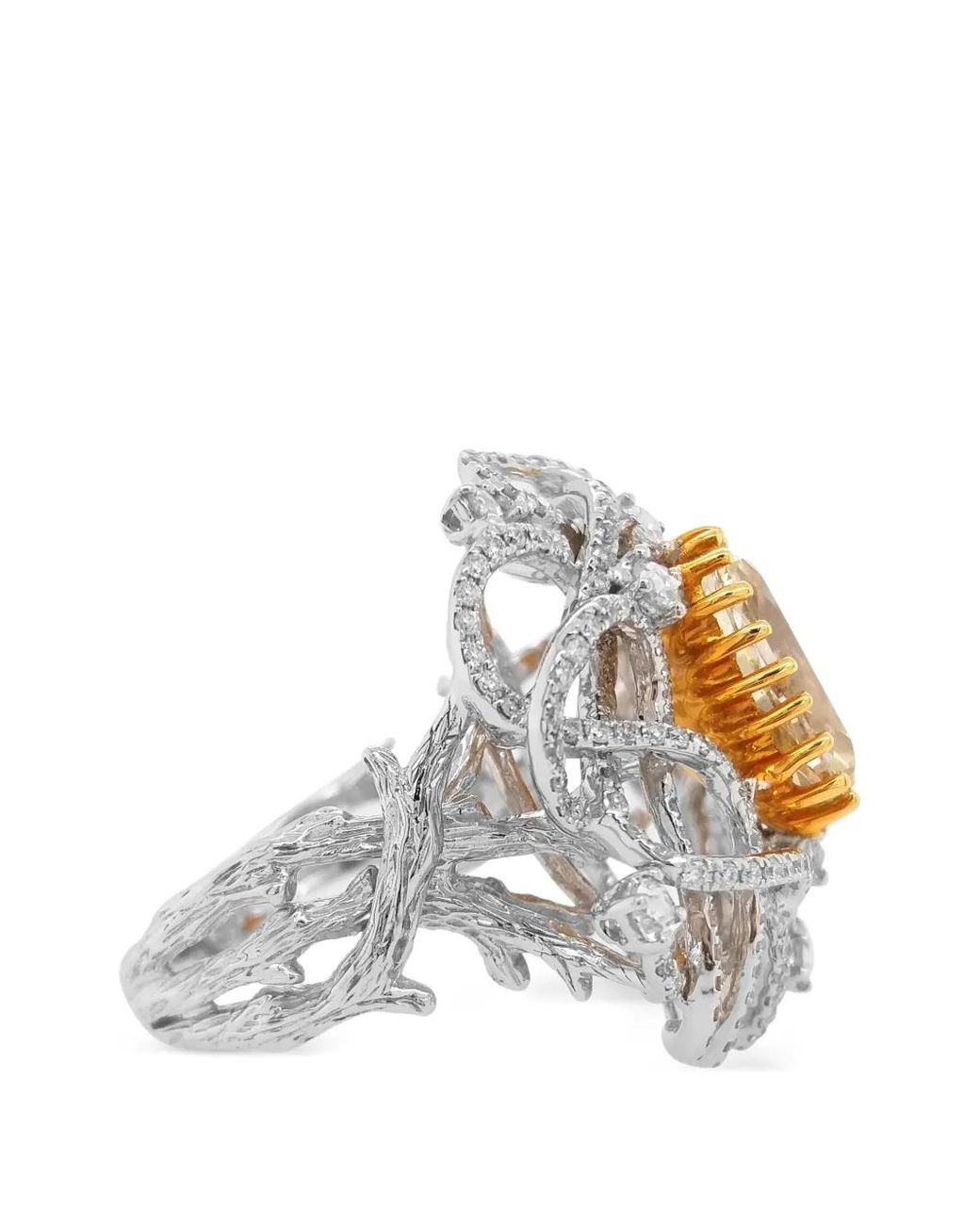 HYT Jewelry White Floral Diamond Ring