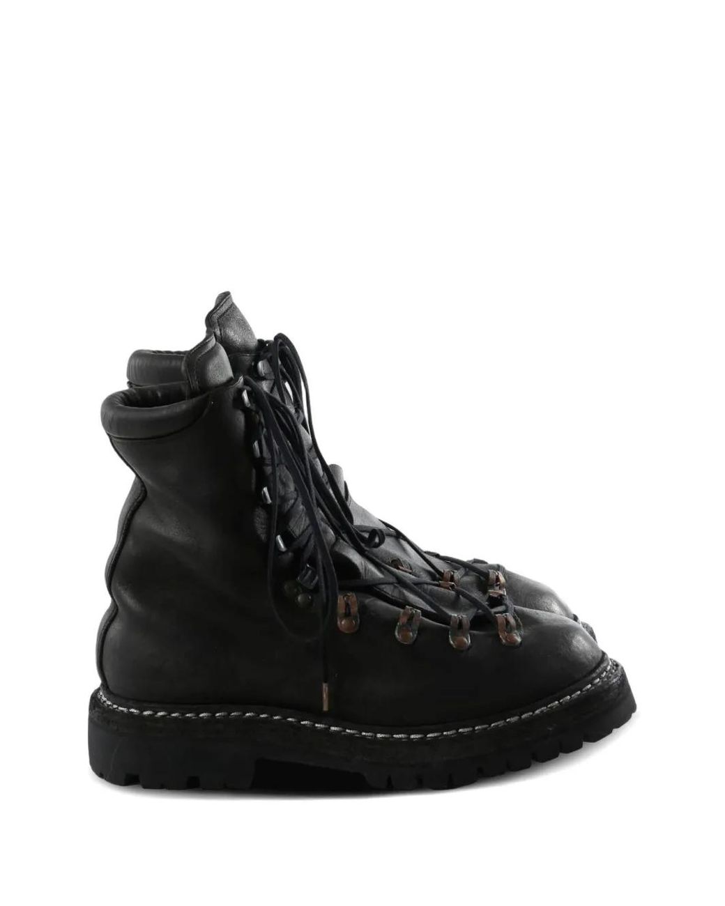 Guidi Black Lace-Up Leather Boots for men