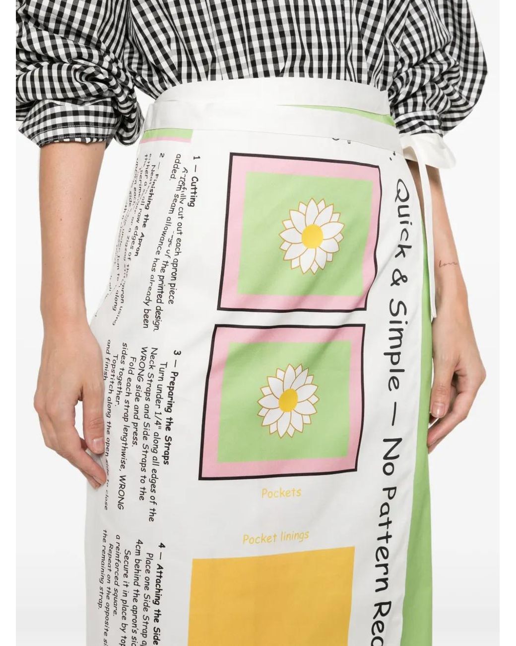 Marie Adam-Leenaerdt Green Graphic-Print Wrap Maxi Skirt