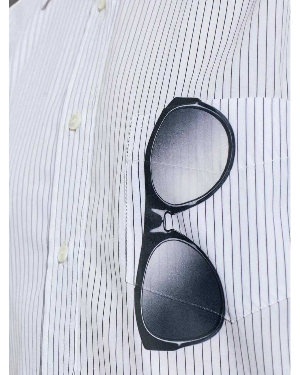 Moschino White Vertical-Stripe Shirt