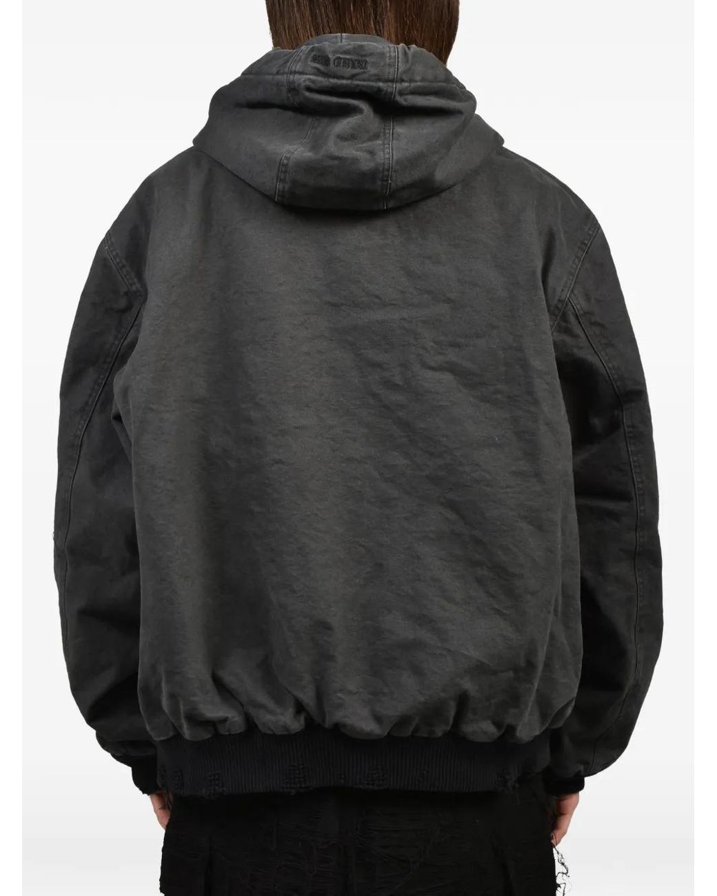 Troubled Waters Gray Gas Mask Hooded Jacket for men