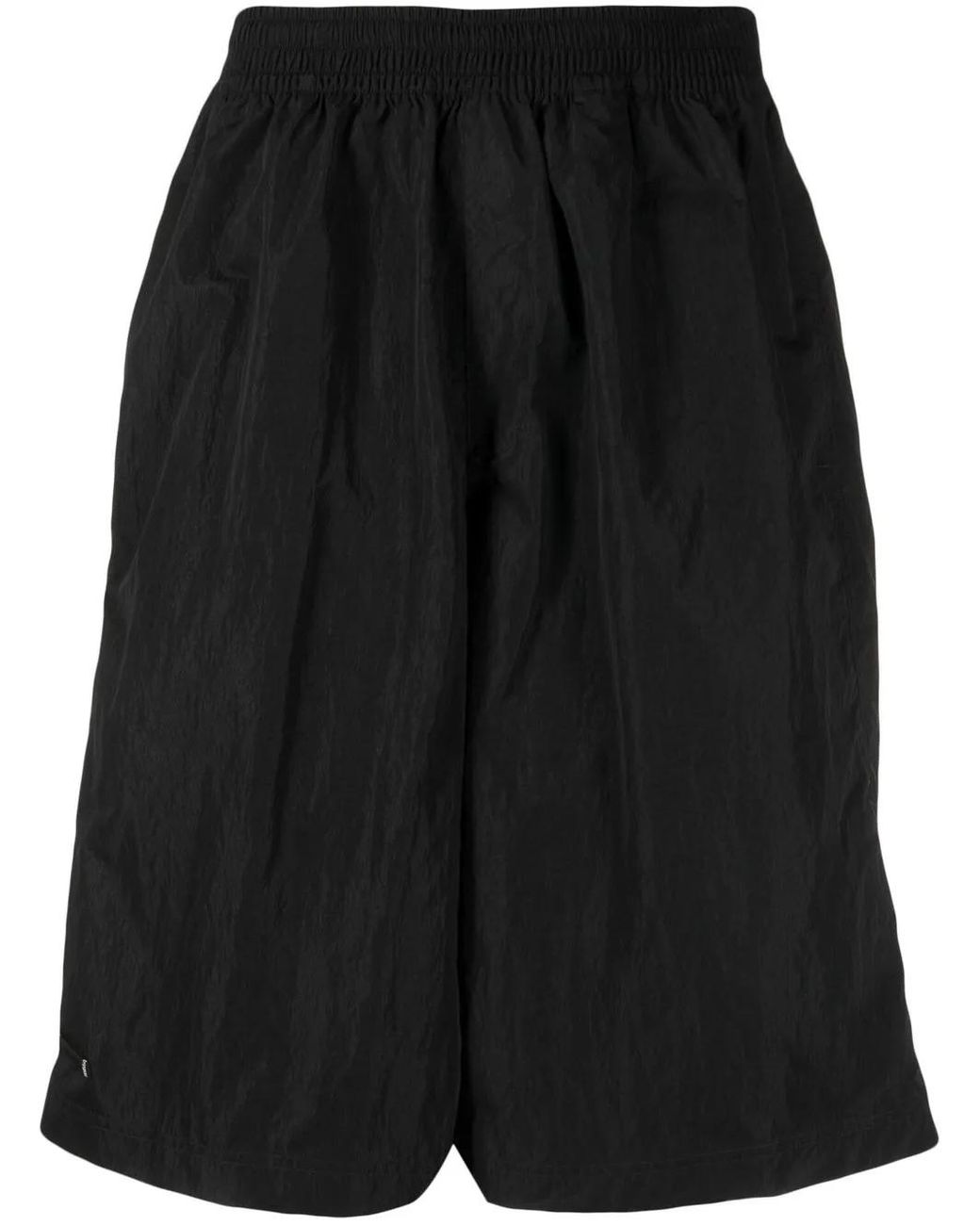 True Tribe Black Crinkle-Effect Shorts for men