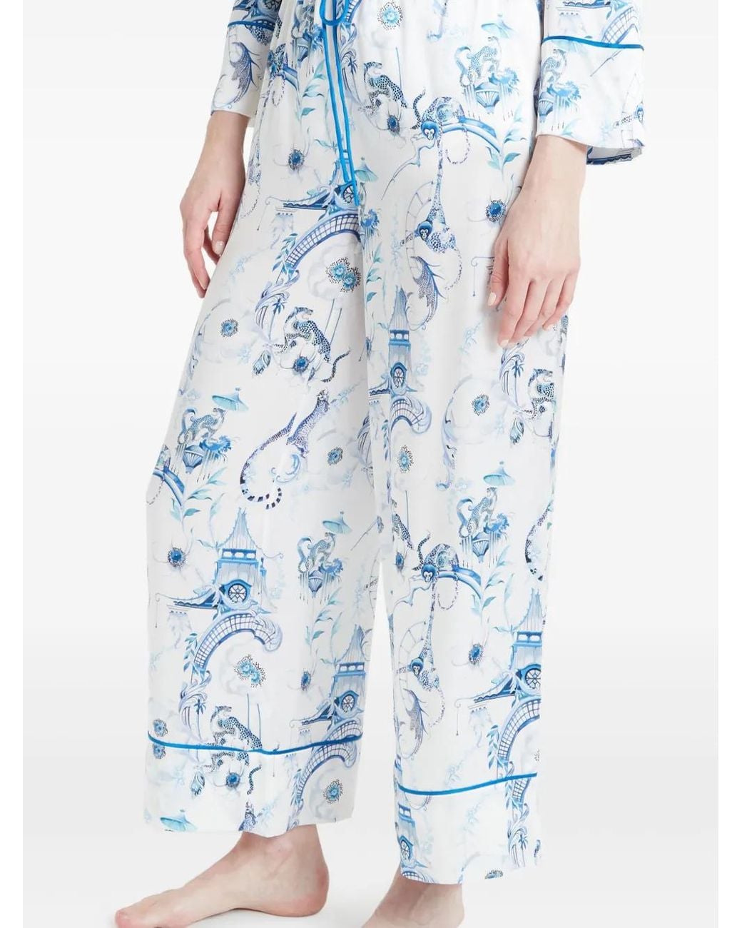 Temperley London Aphrodite Pajama Trousers in Blue | Lyst