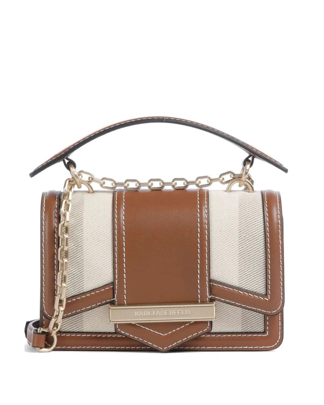 Karl Lagerfeld Brown Small K/Nova Shoulder Bag
