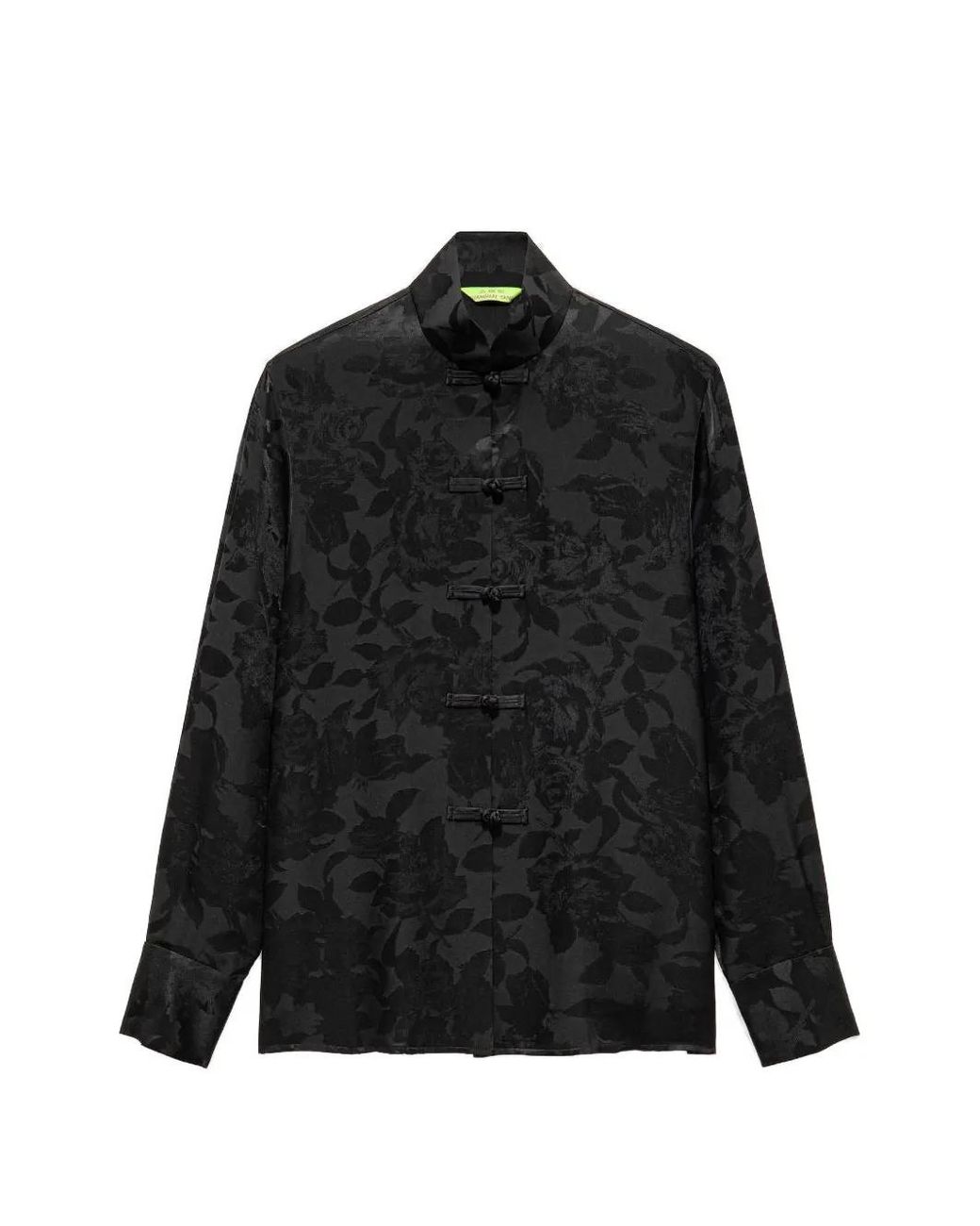 Shanghai Tang Black Jacquard Blouse