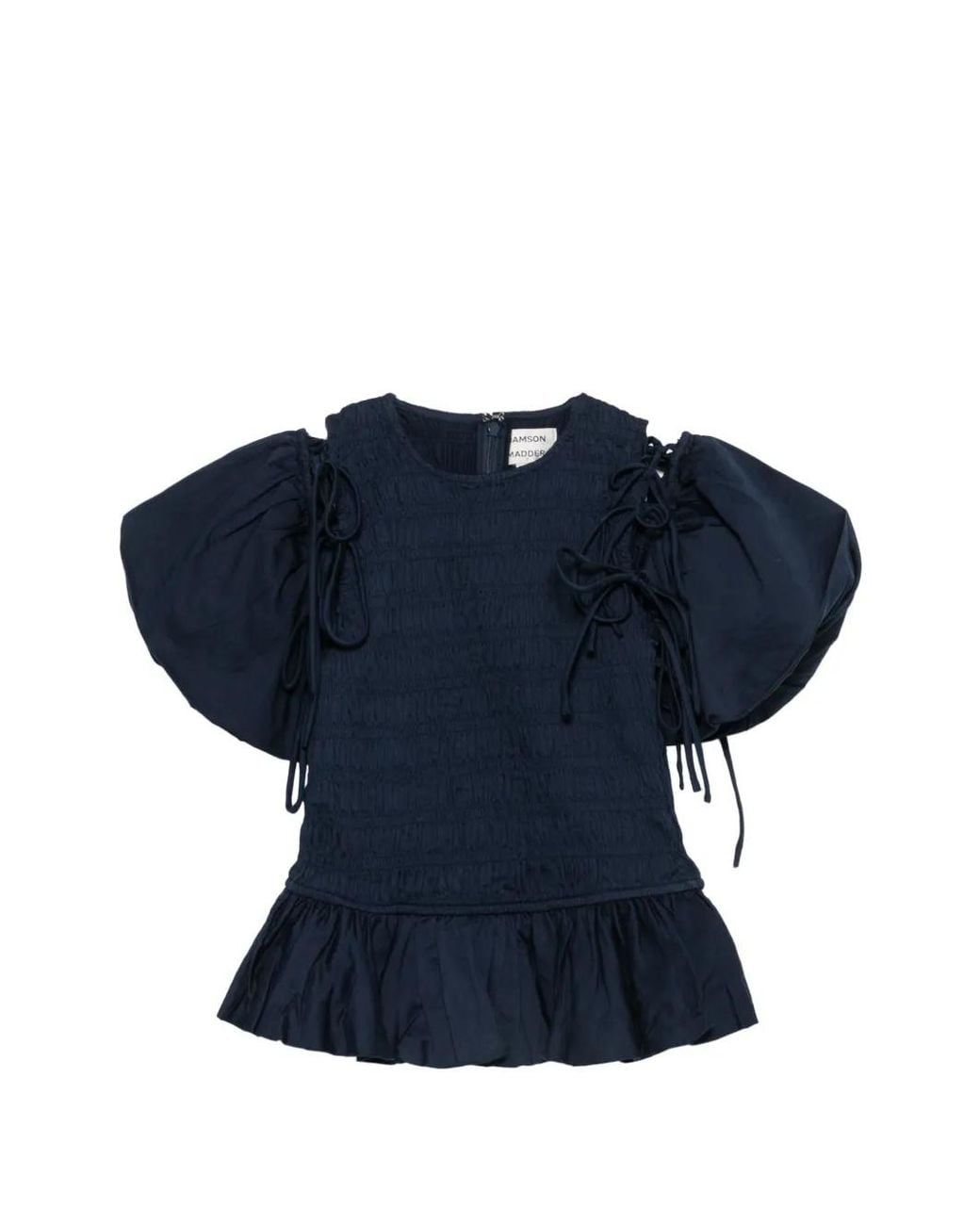 Damson Madder Blue Becca Shirred Peplum Blouse