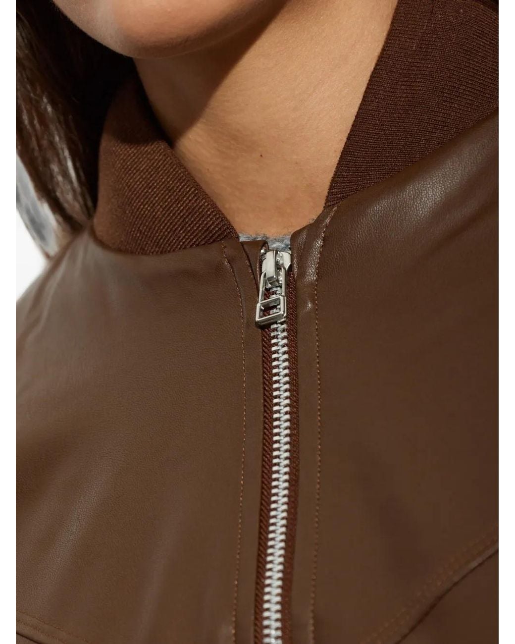 Nike Brown Swoosh-Logo Bomber Jacket