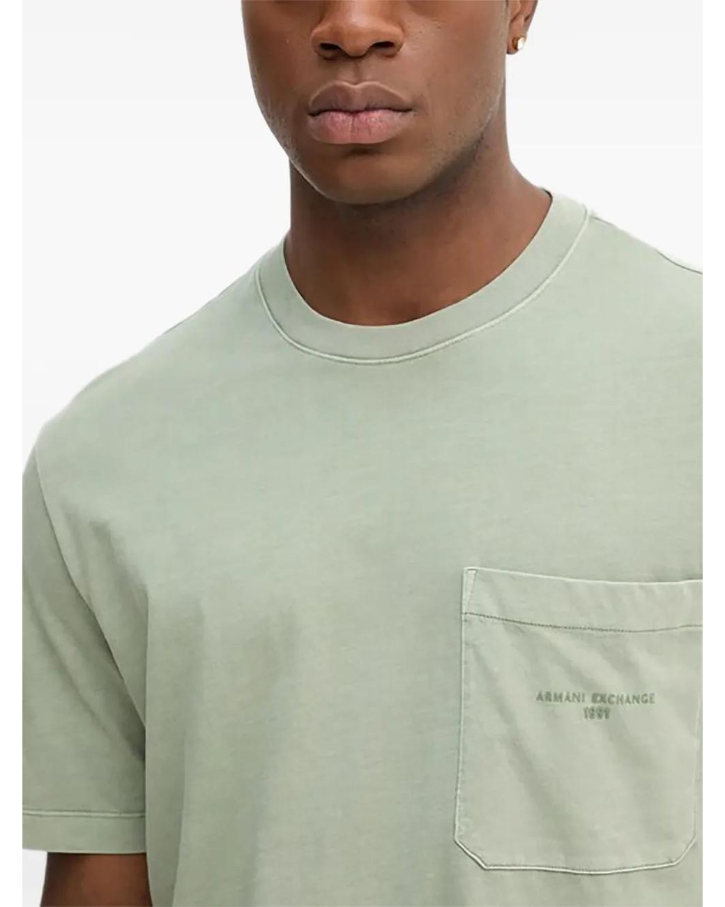 ARMANI EXCHANGE Green Pocket T-Shirt for men
