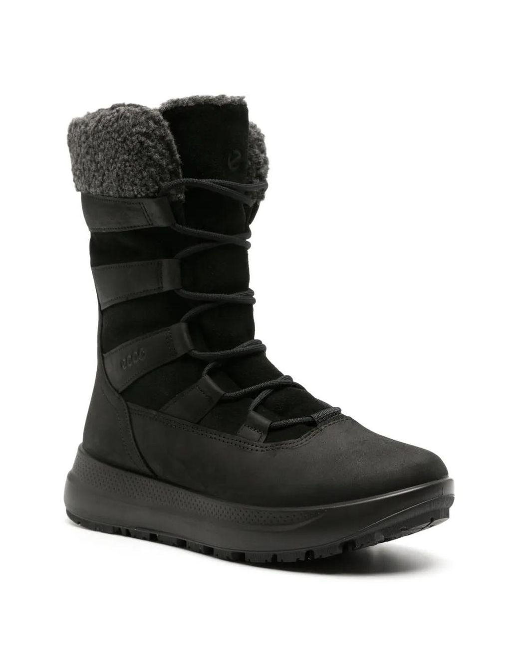 Ecco Black Solice Insulated Leather Boots