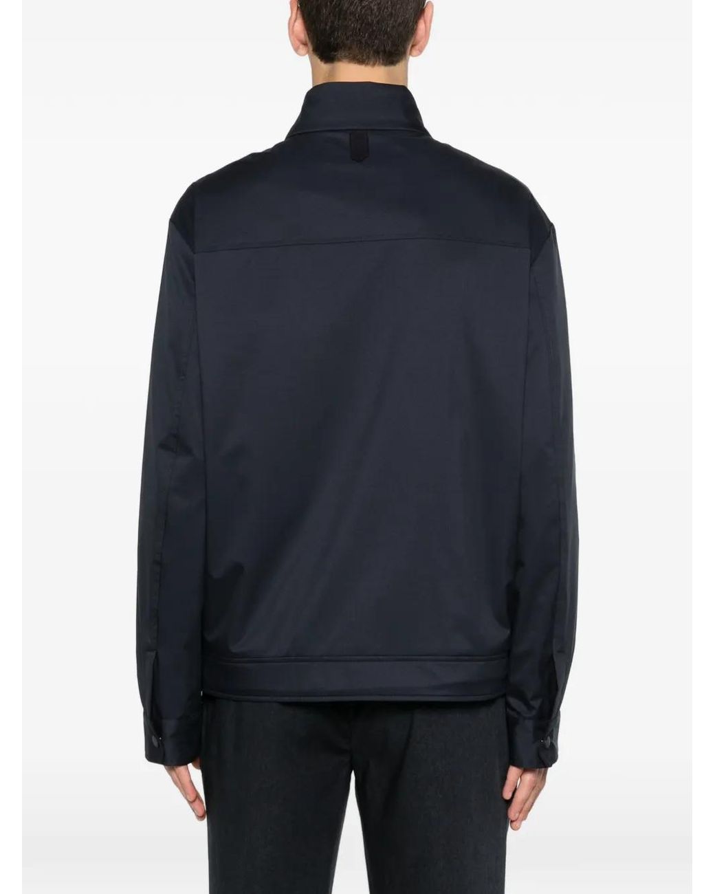 Canali Blue Zip-Up Pocket Jacket for men