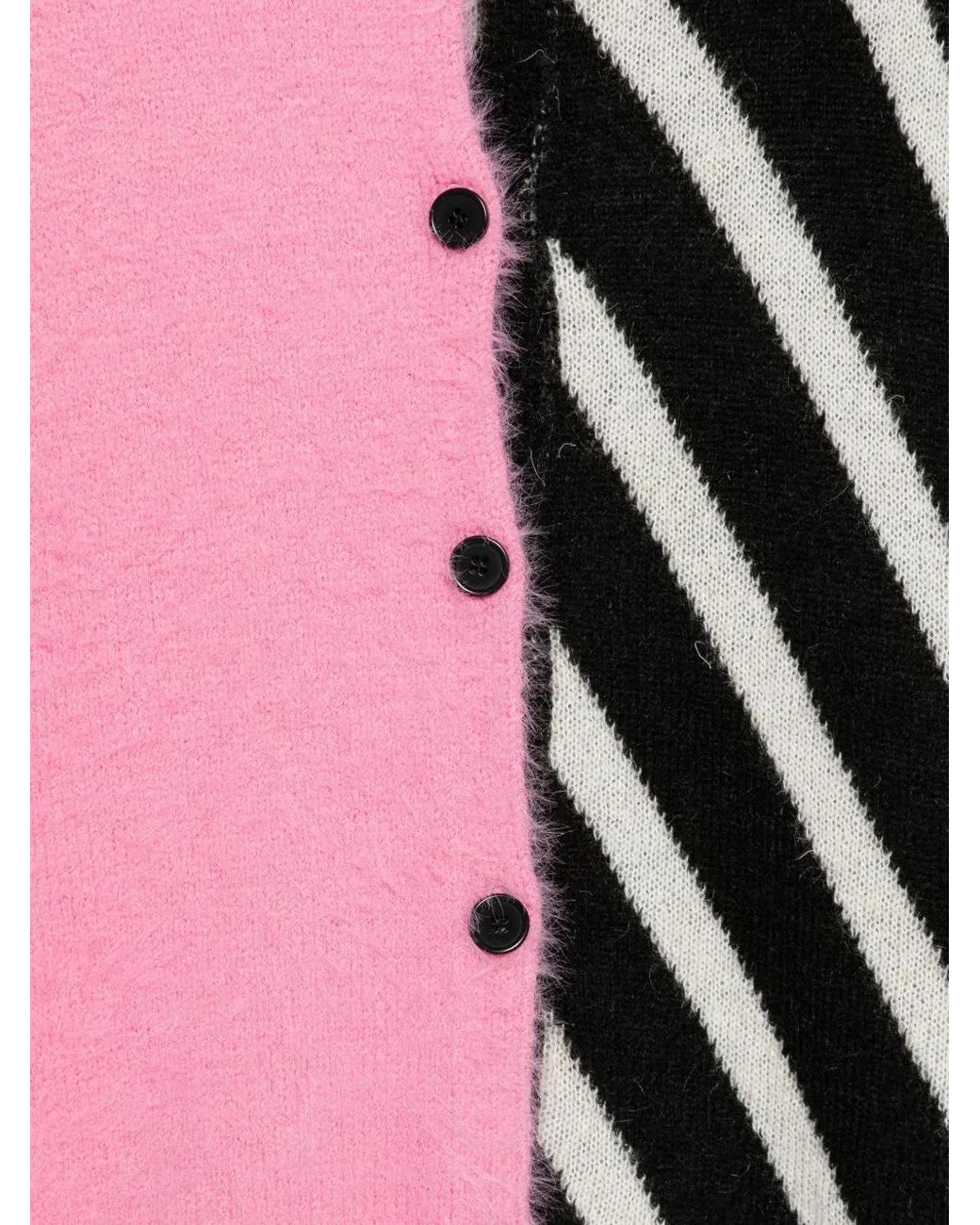 MSGM Pink Striped Buttoned Cardigan