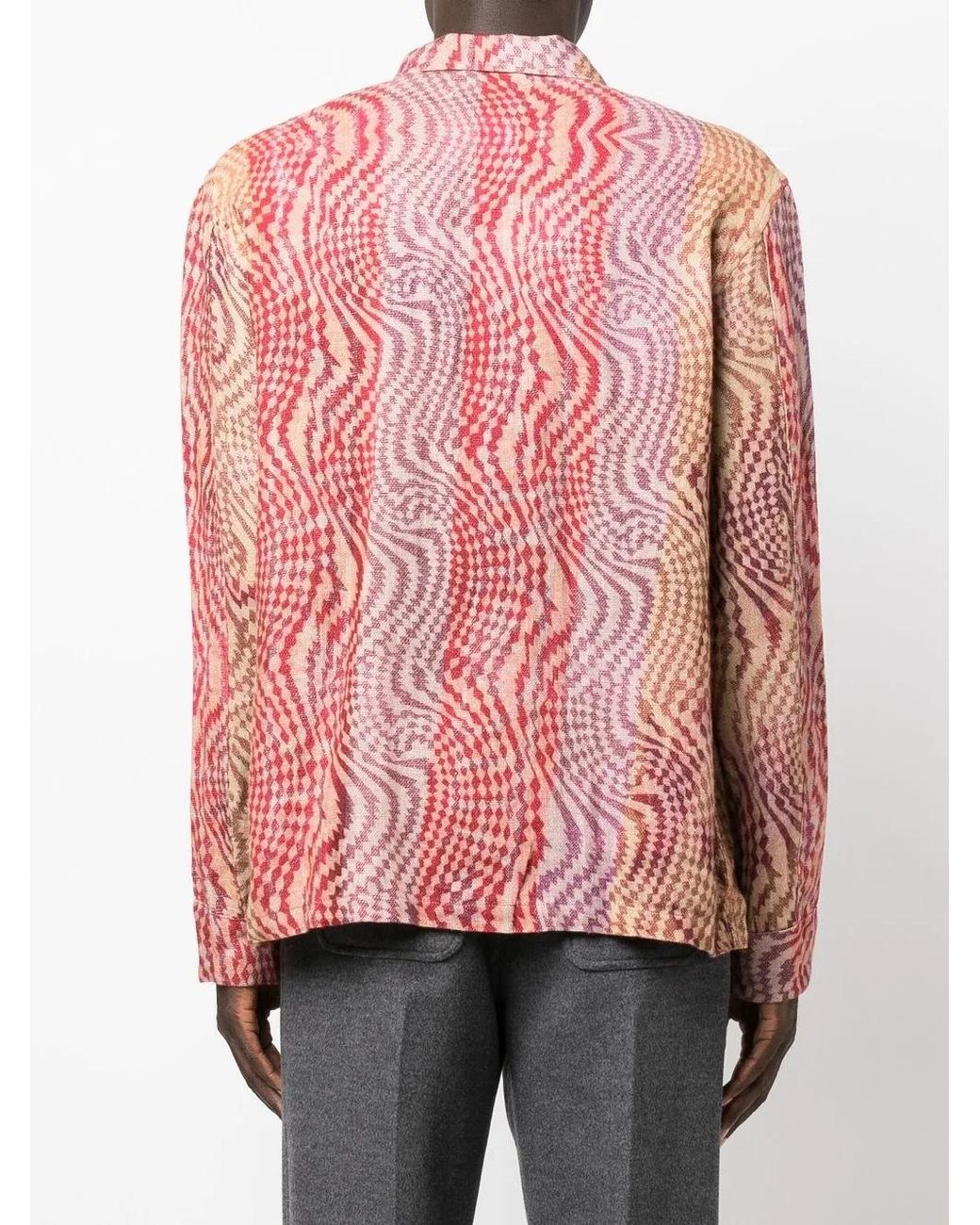 Our Legacy Pink Abstract-Pattern Embroidered Shirt for men