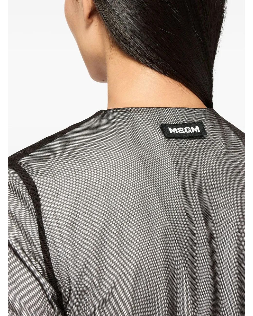 MSGM Gray Short-Sleeve T-Shirt