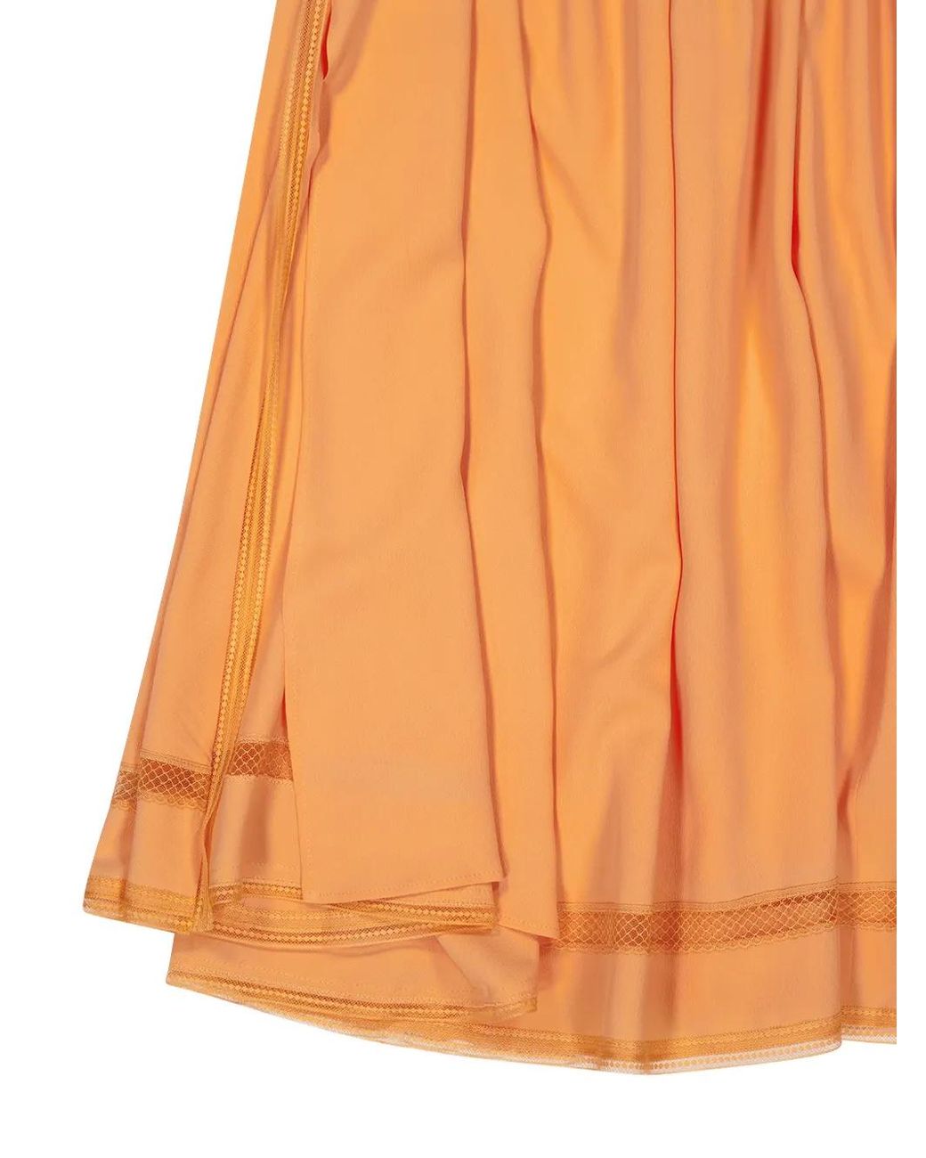 Rabanne Orange Bow-Detail Pleated Skirt