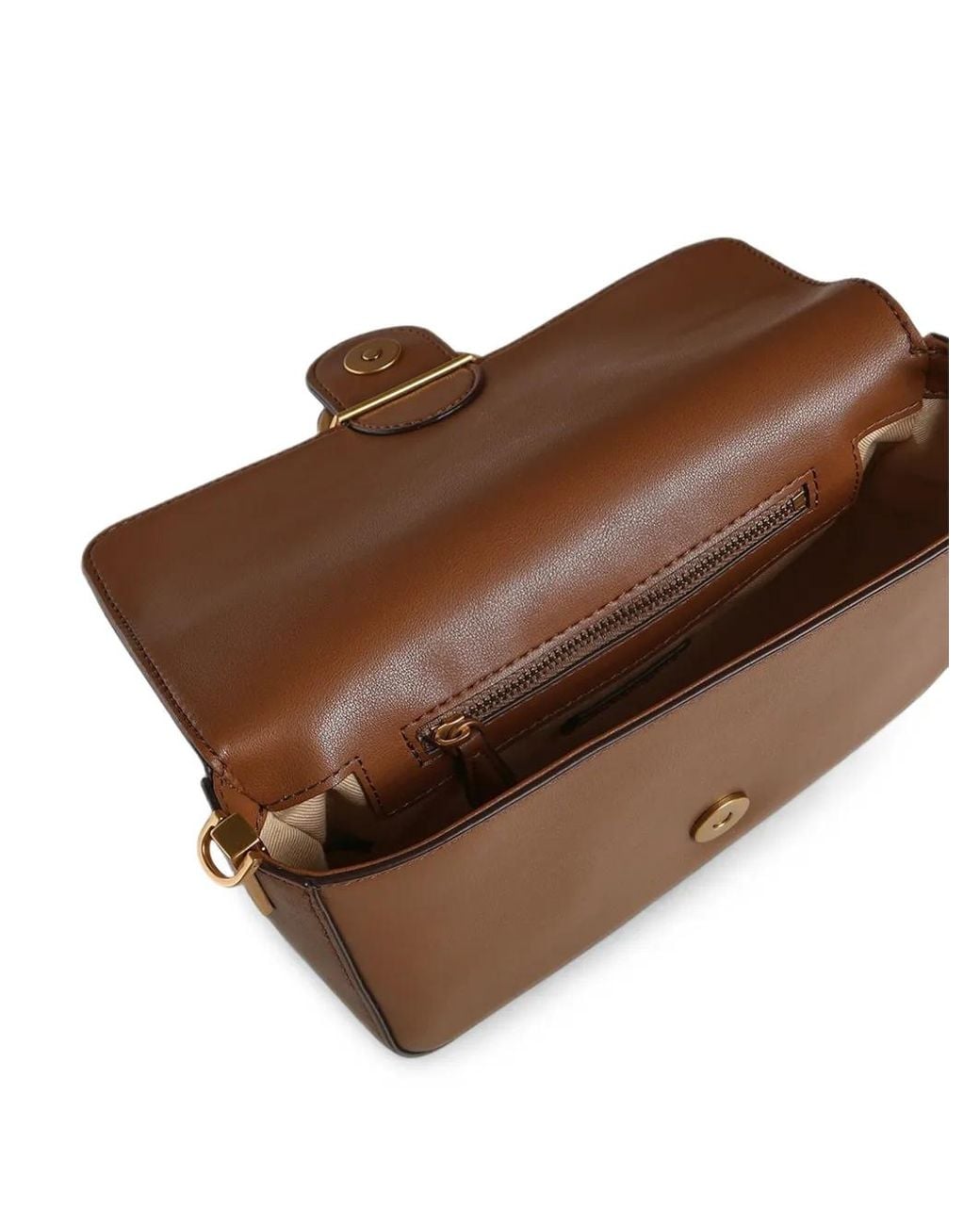 Pinko Brown Love Birds Leather Shoulder Bag