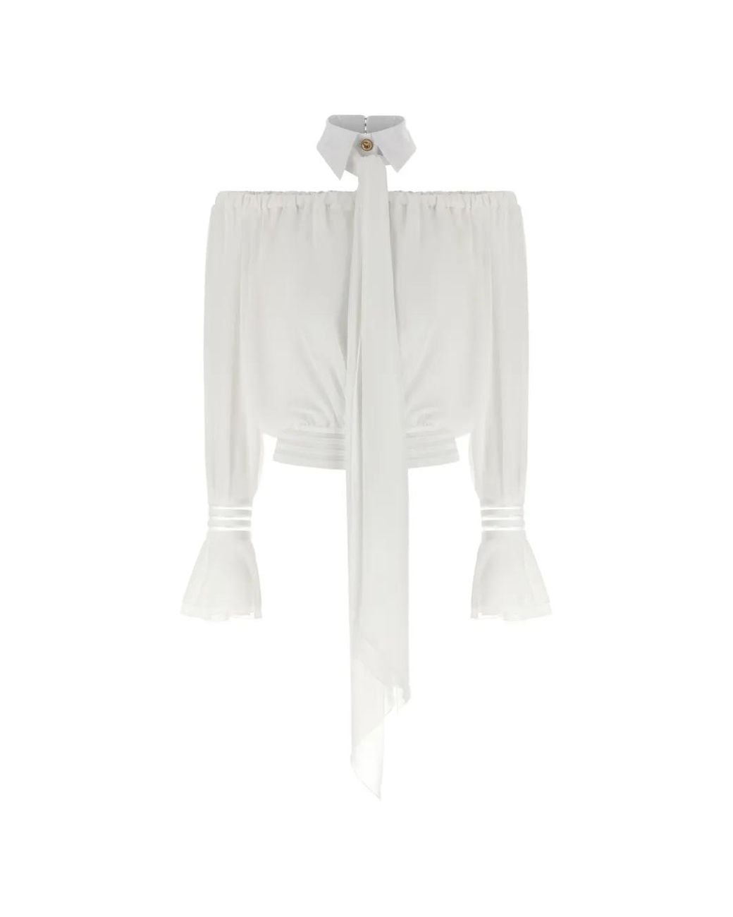 Elisabetta Franchi White Off-The-Shoulder Blouse