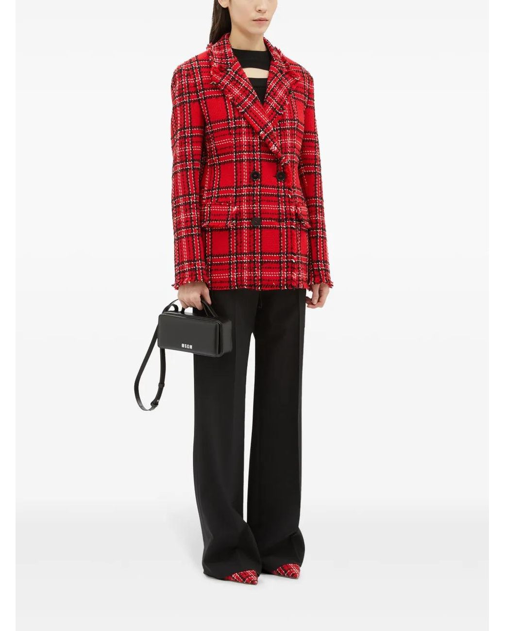 MSGM Blue Tailored Cotton Trousers
