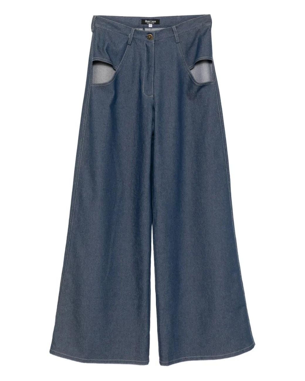 BLAKLACE Blue Cutout Trousers